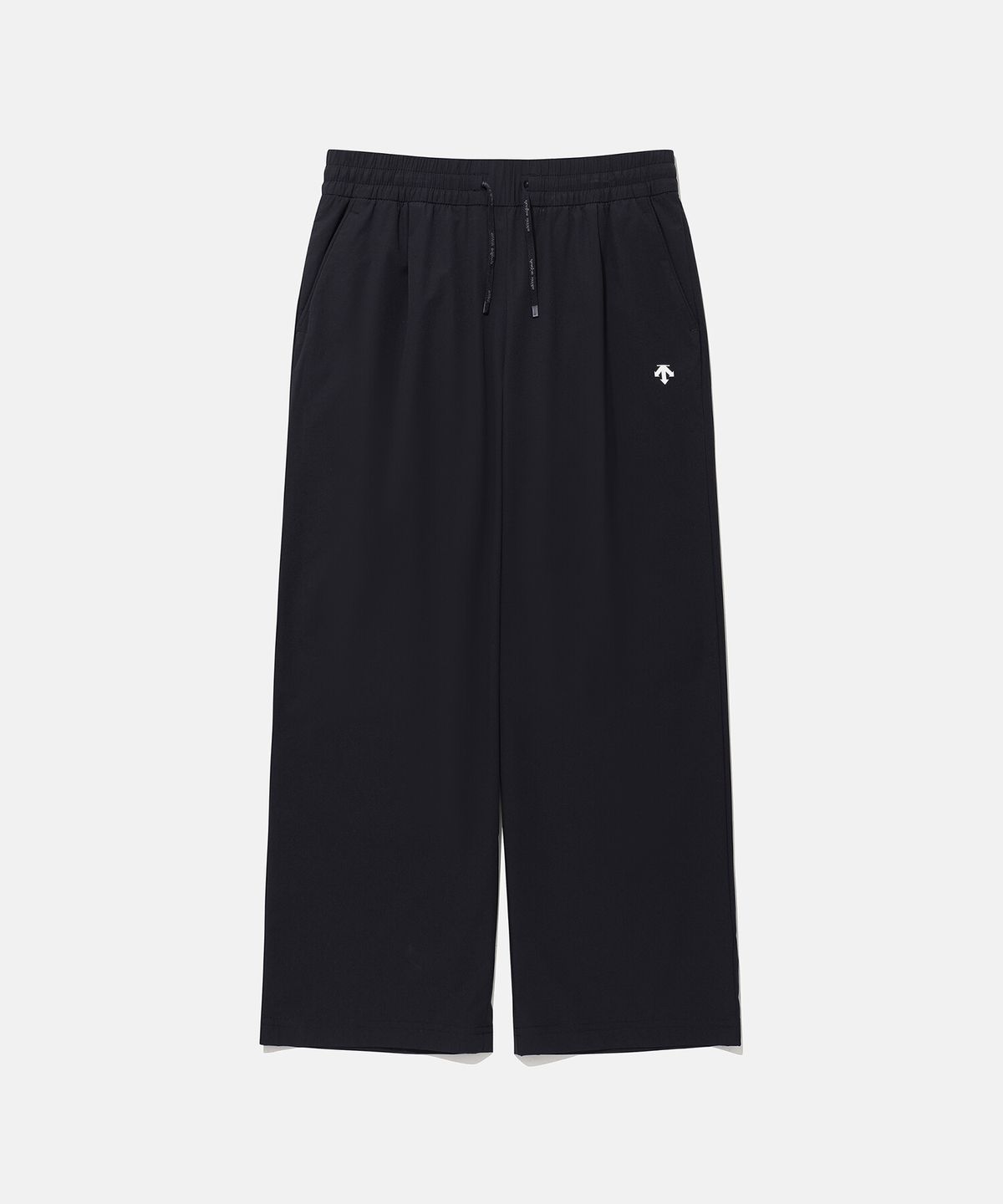 데상트(DESCENTE) 여성 쉬폰 우븐 와이드핏 팬츠 블랙(SP322UPT79)