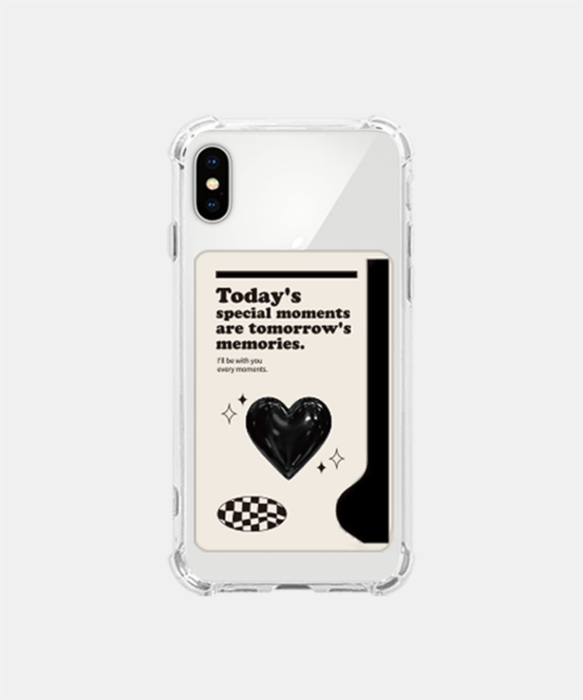 소유템(SOUTEM) Kitsch Black Card Phone Case_Clear