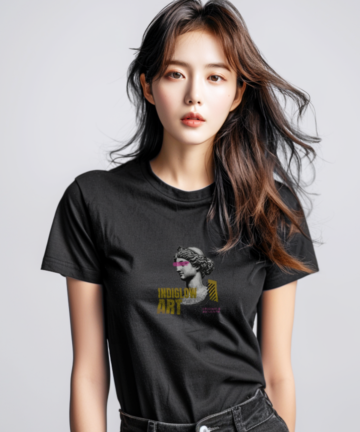 인디글로우(INDIGLOW) 비너스 아트 순면 반팔 프린팅 티셔츠