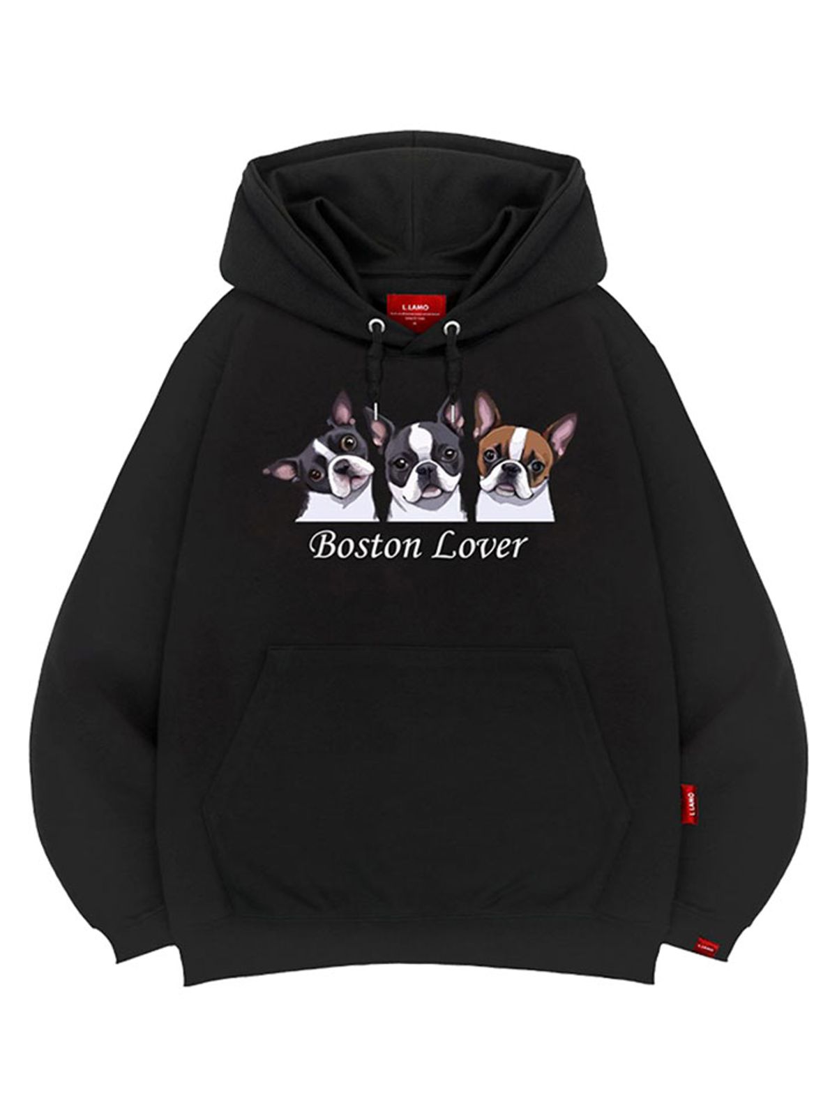 엘라모(LLAMO) 보스턴러버 후드티 남녀공용 빅사이즈 M~4XL