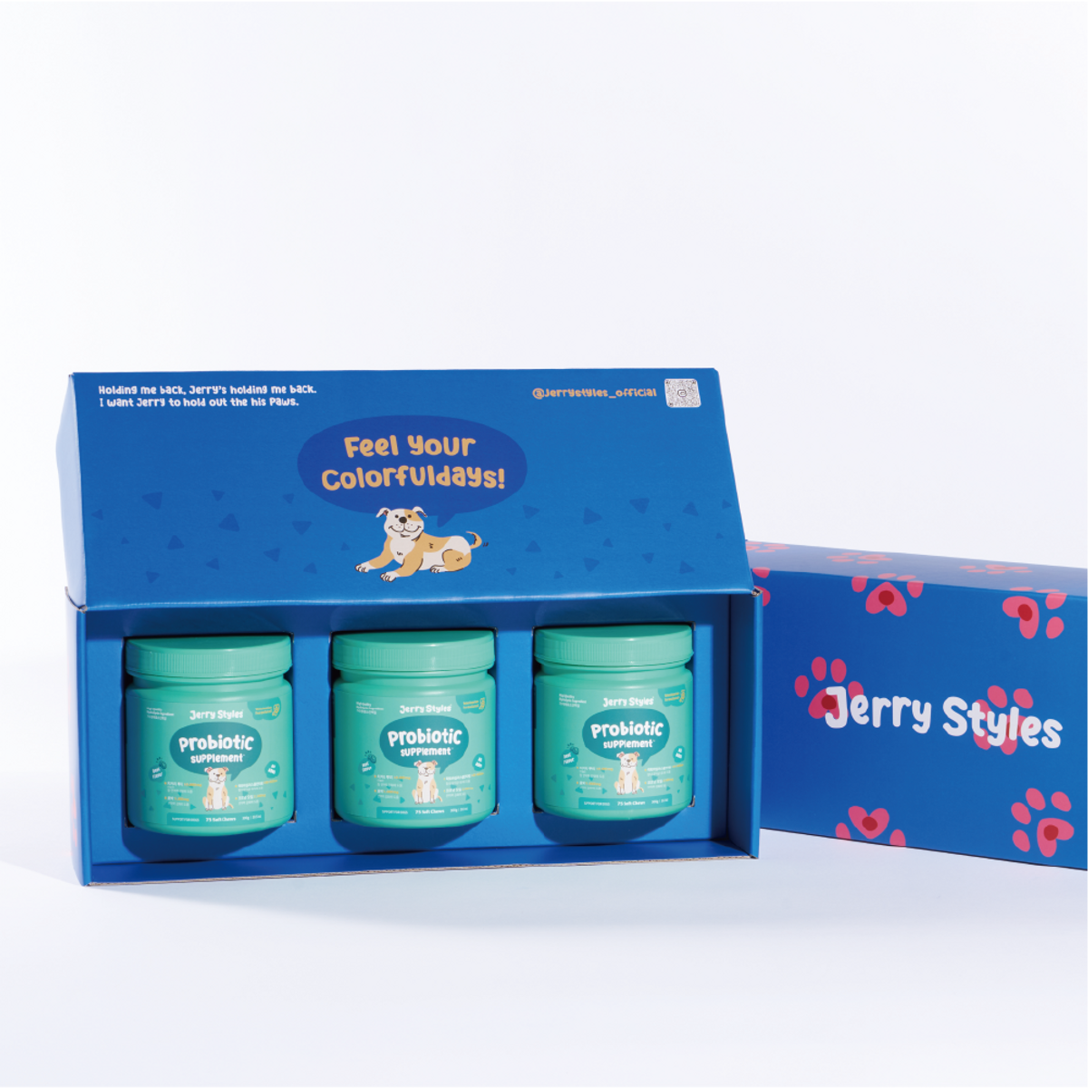 제리스타일스(JERRYSTYLES) 강아지 영양제 3구 제리기프트박스 75chews X 3
