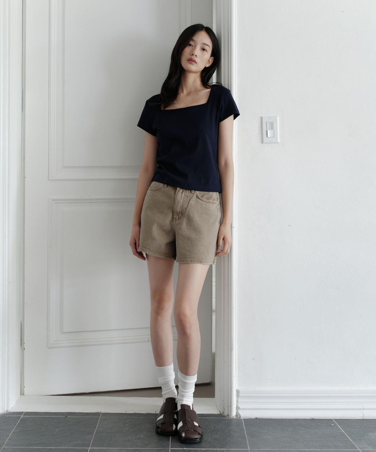 유라고(URAGO) Bambi washed half denim