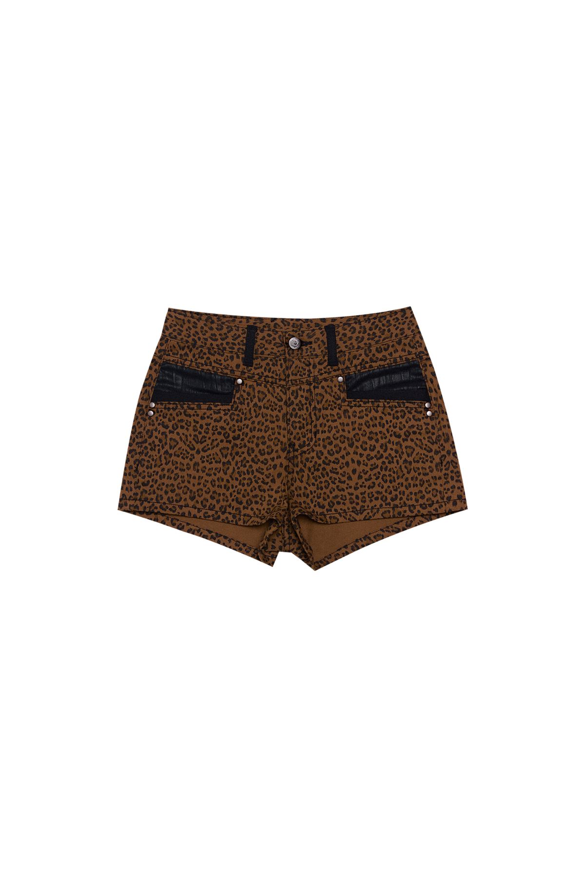달링유어배드(DARLING, YOU'RE BAD) LEOPARD LEATHER POINT SHORT PANTS
