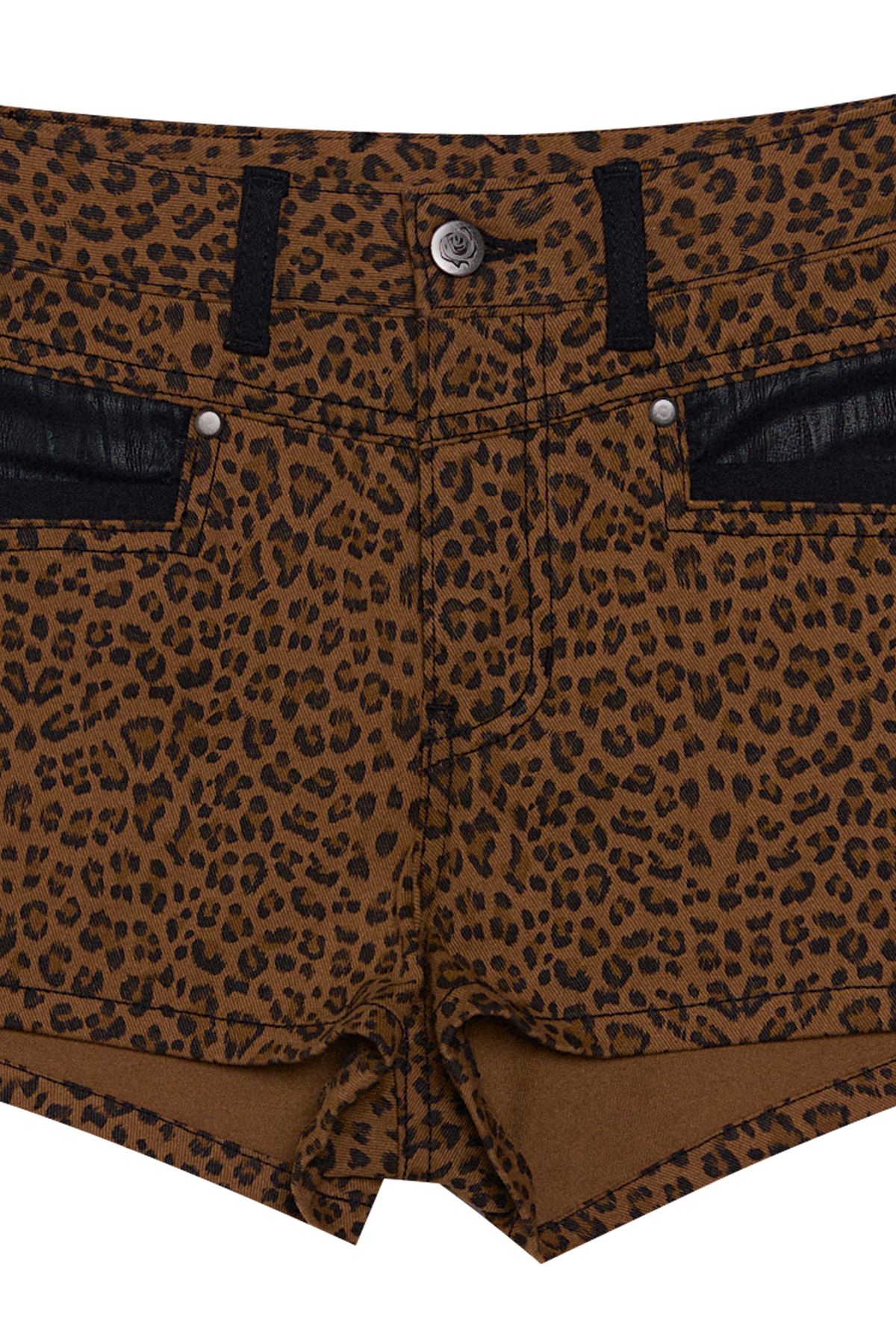 달링유어배드(DARLING, YOU'RE BAD) LEOPARD LEATHER POINT SHORT PANTS