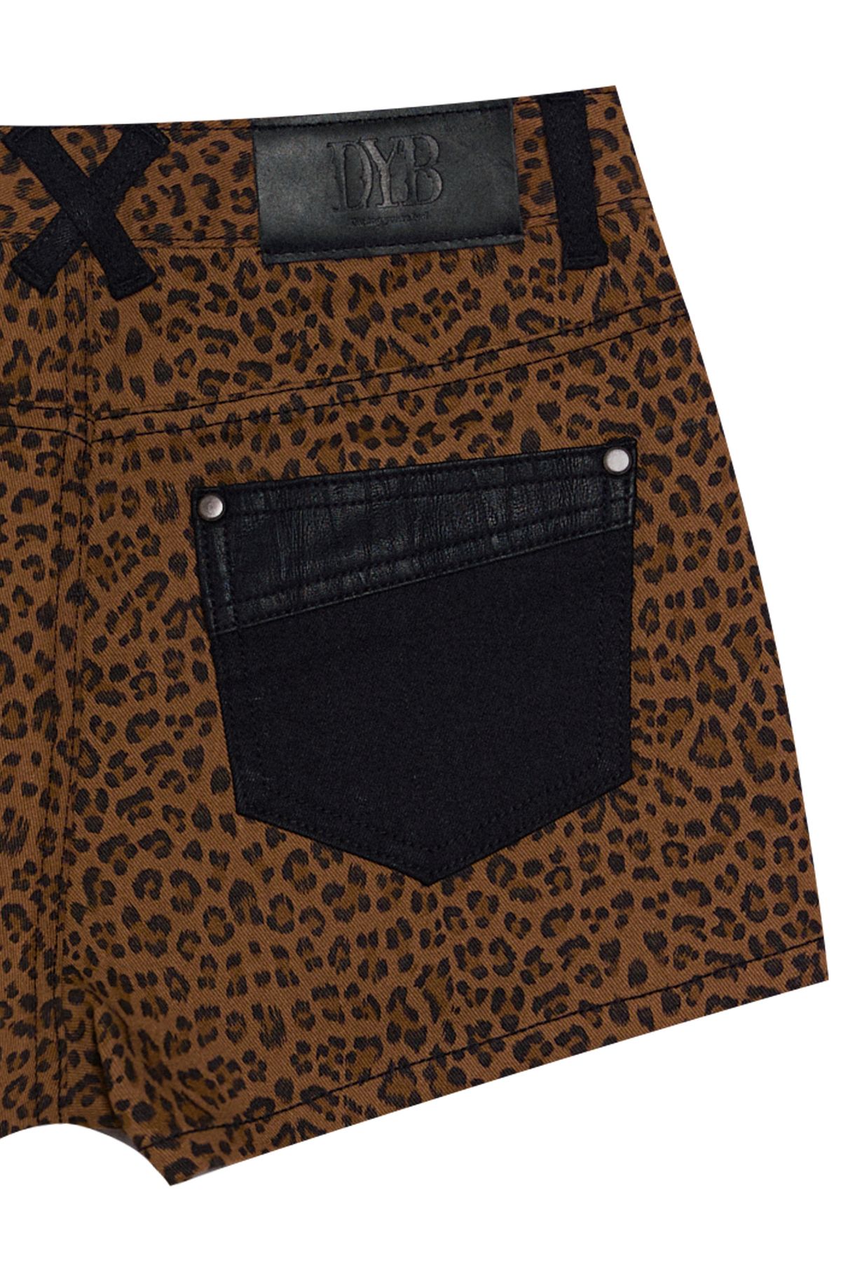 달링유어배드(DARLING, YOU'RE BAD) LEOPARD LEATHER POINT SHORT PANTS