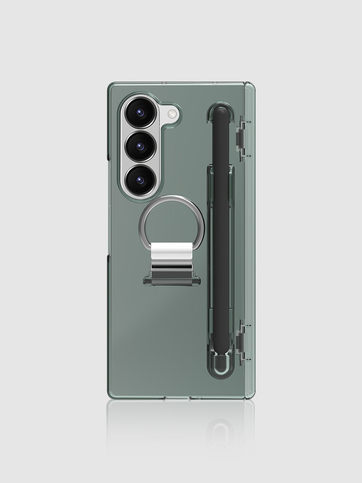 디자인스킨(DESIGNSKIN) 갤럭시Z폴드6/5 올인원 케이스 피닉스 에어 - 클리어/블랙