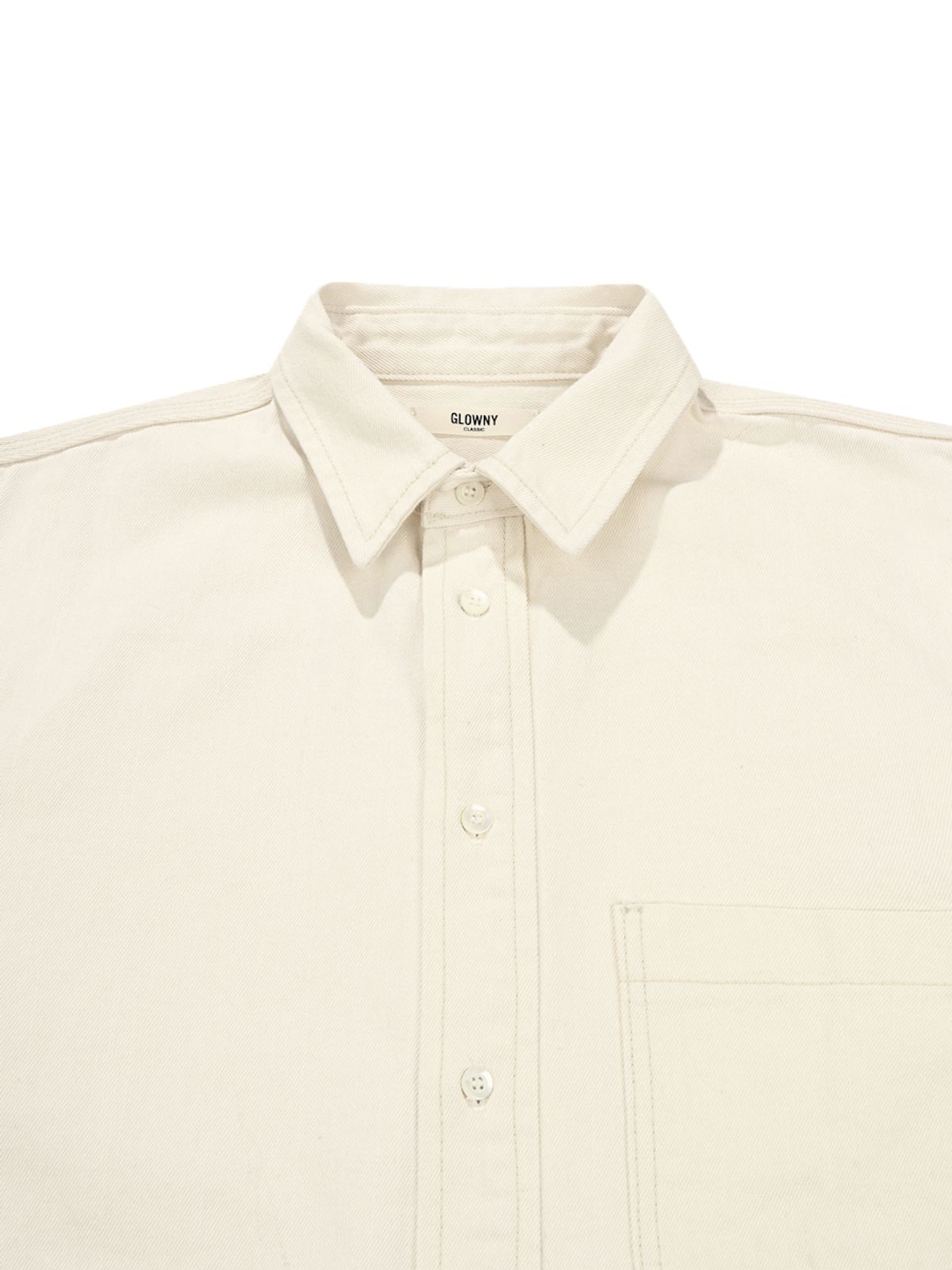 글로니(GLOWNY) G CLASSIC COTTON TWILL SHIRT (IVORY)