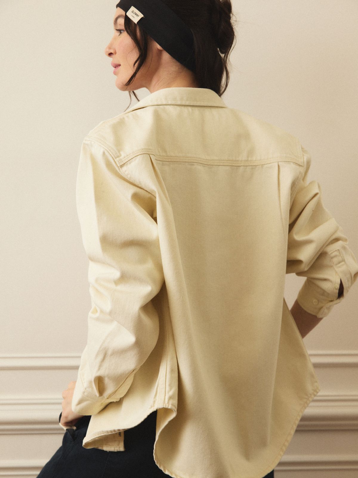 글로니(GLOWNY) G CLASSIC COTTON TWILL SHIRT (IVORY)