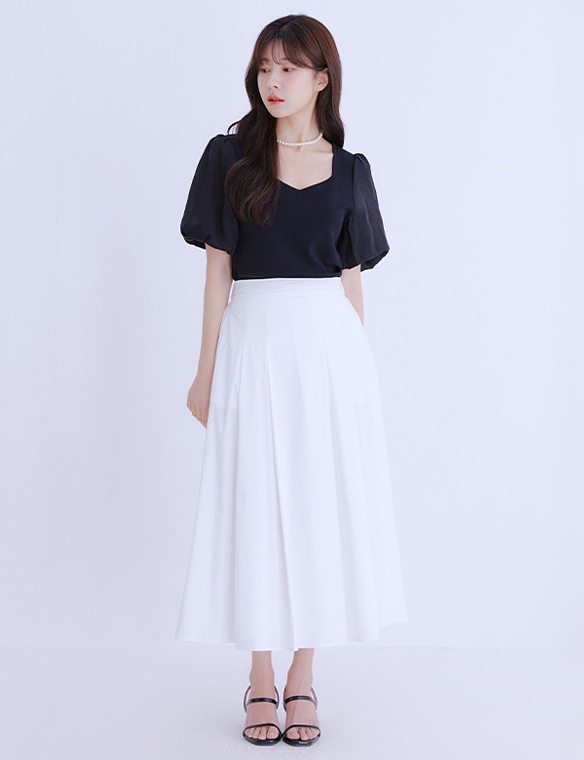 로엠(ROEM) 볼륨소매 우븐매칭 스웨터(2colors)_RMKAE25R17