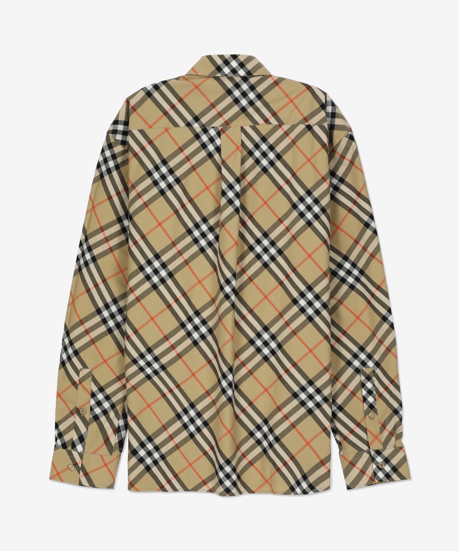 MUSINSA | BURBERRY Check Cotton Regular Fit Shirt - Sand / 8087634
