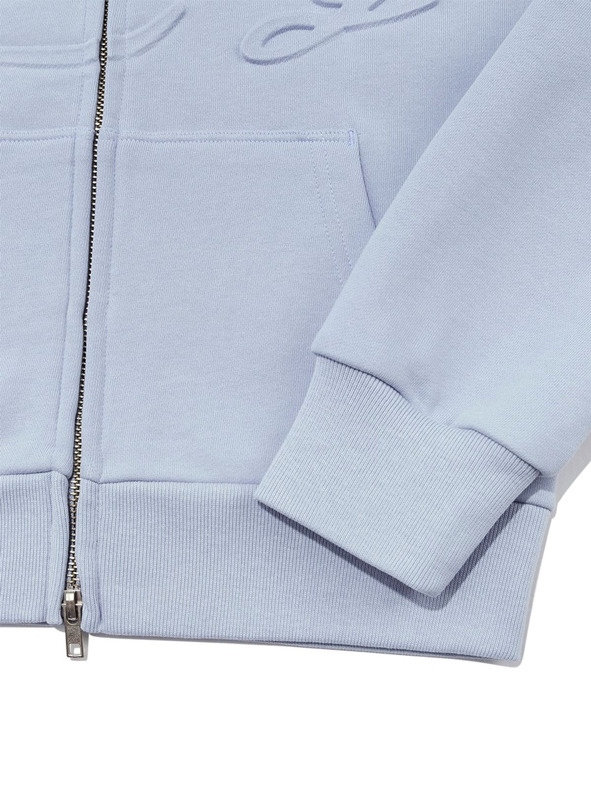 글로니(GLOWNY) JORDAN CROP ZIP-UP HOODIE (BABY BLUE)