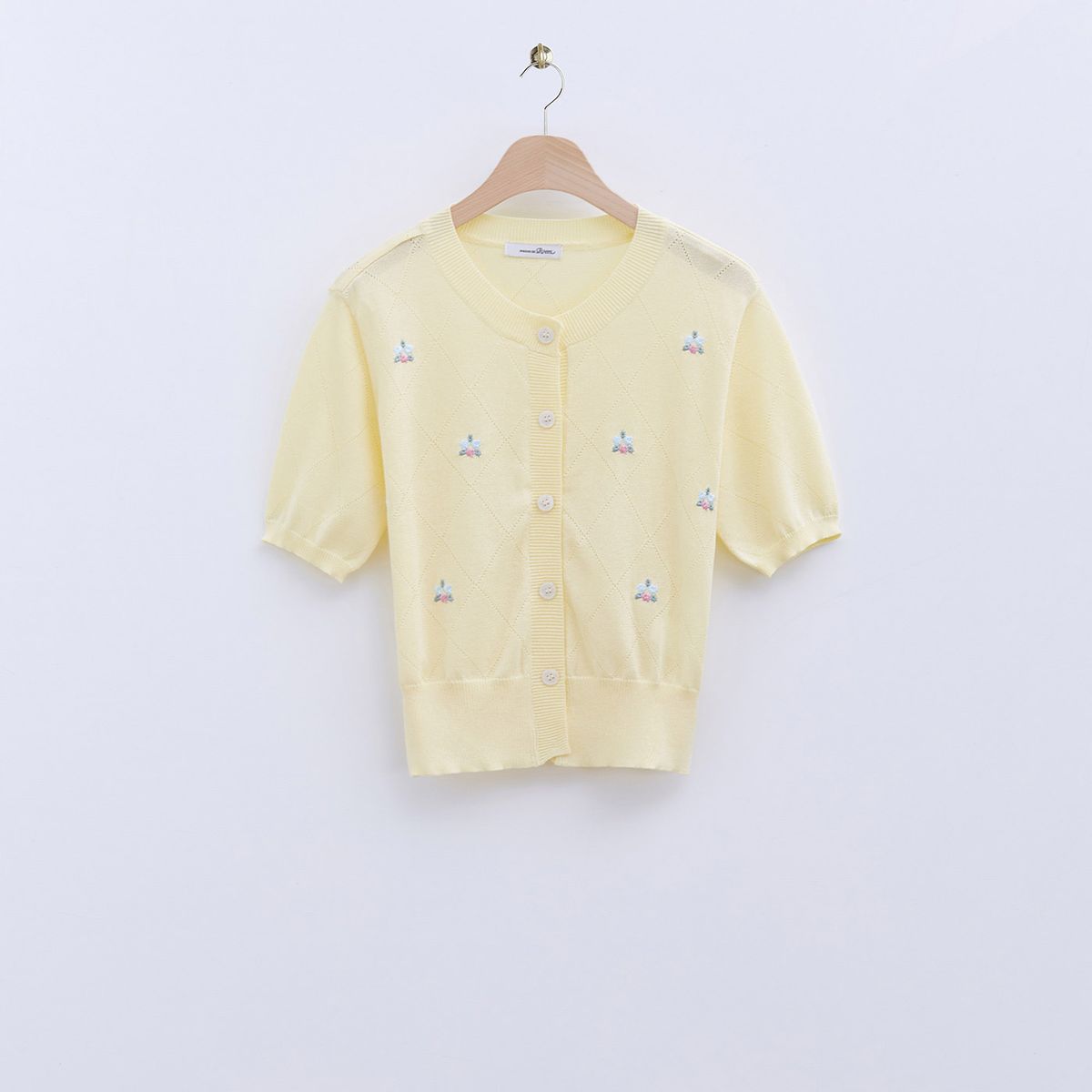 로엠(ROEM) 꽃자수 반팔 가디건(3colors)_RMCKE37RT1