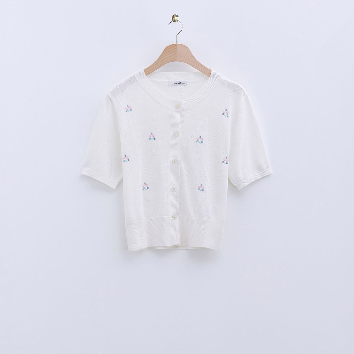 로엠(ROEM) 꽃자수 반팔 가디건(3colors)_RMCKE37RT1