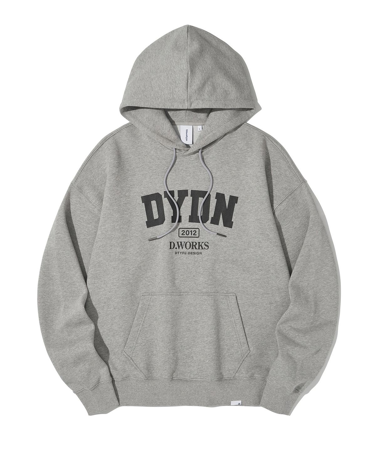 어반디타입(URBANDTYPE) DYDN 에센셜 아치 로고 후드_멜란지