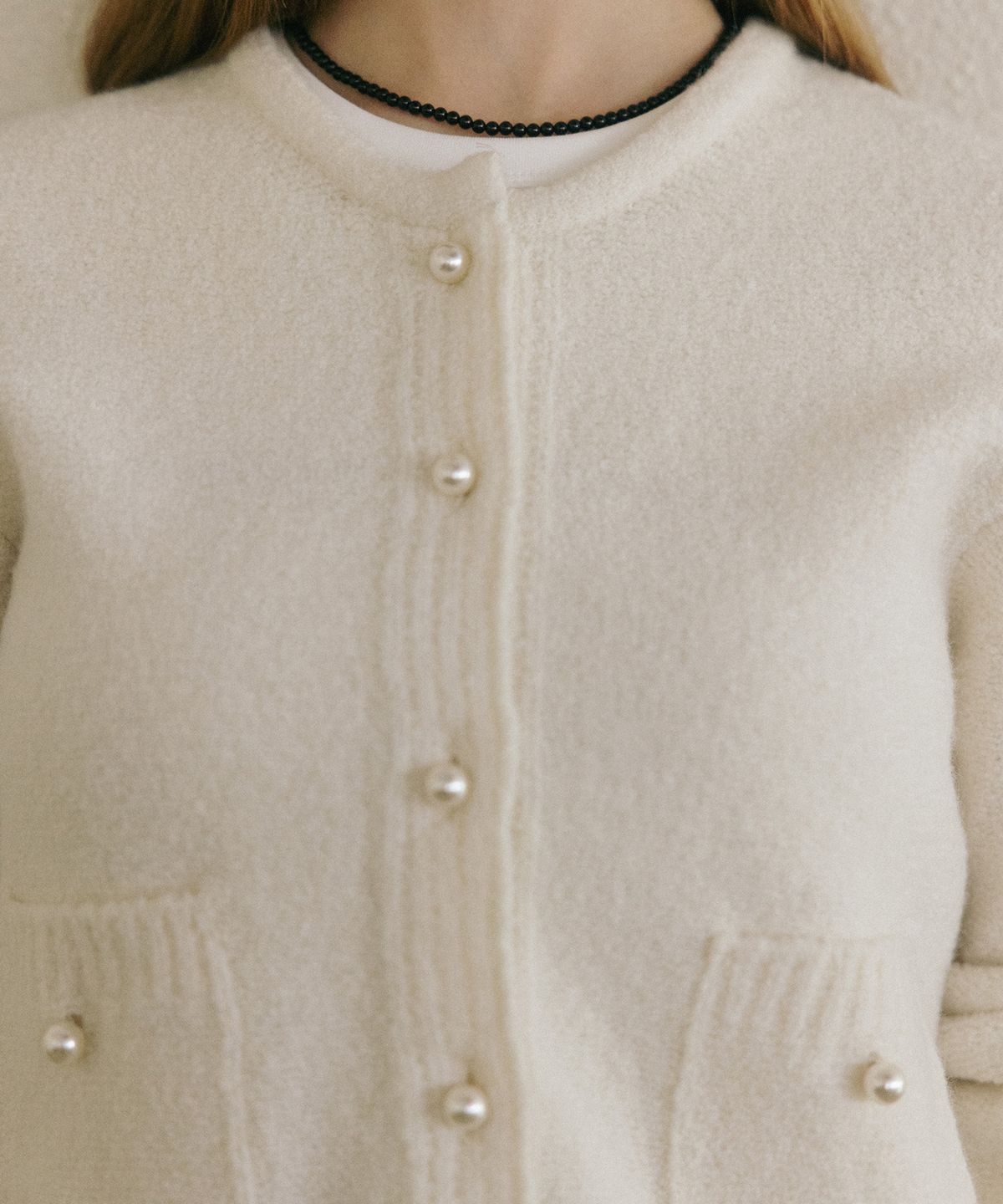 튜드먼트(TTUDEMENT) CLASSIC BUTTON CARDIGAN IVORY