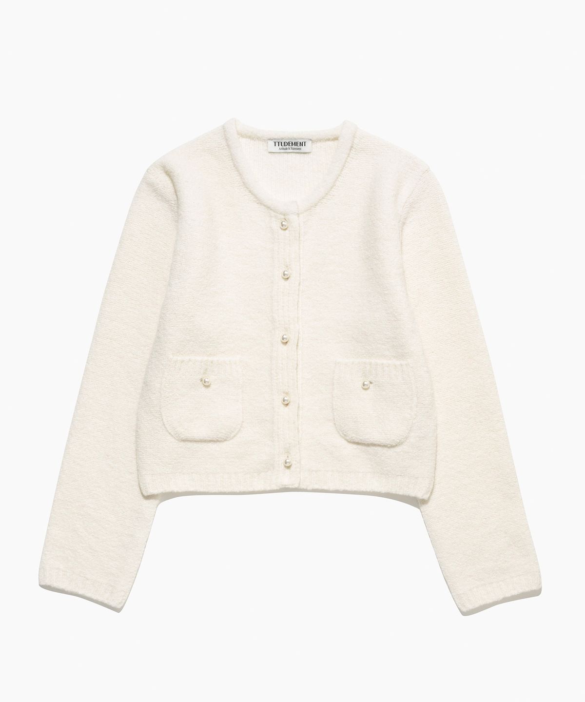 튜드먼트(TTUDEMENT) CLASSIC BUTTON CARDIGAN IVORY