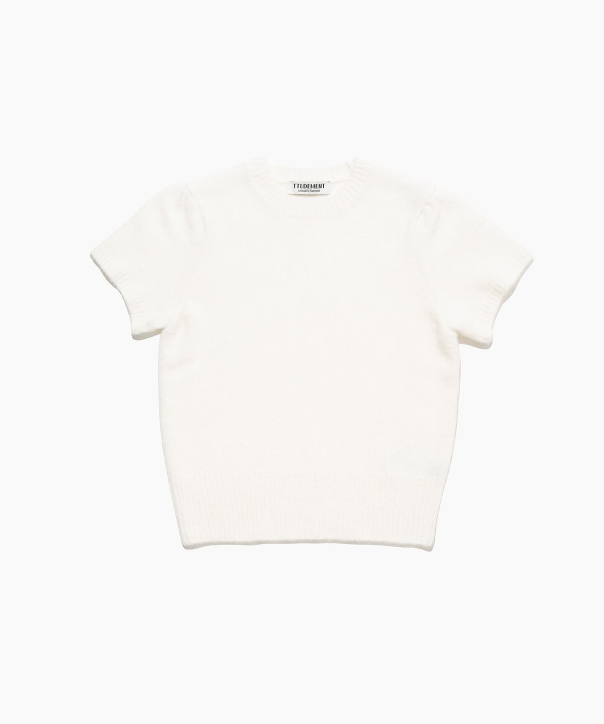 튜드먼트(TTUDEMENT) ANGORA HALF SLEEVE PULLOVER CREAM