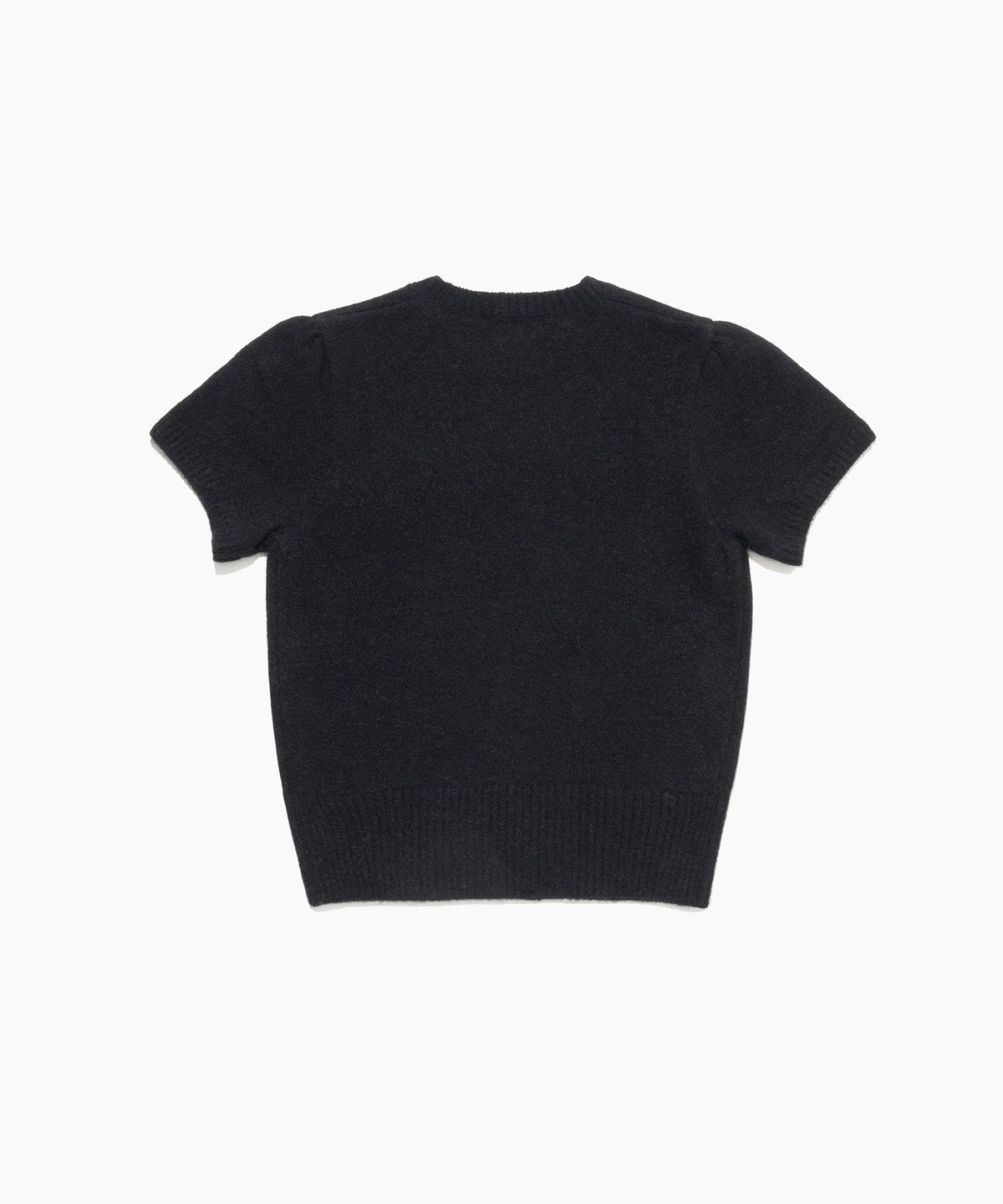 튜드먼트(TTUDEMENT) ANGORA HALF SLEEVE PULLOVER BLACK