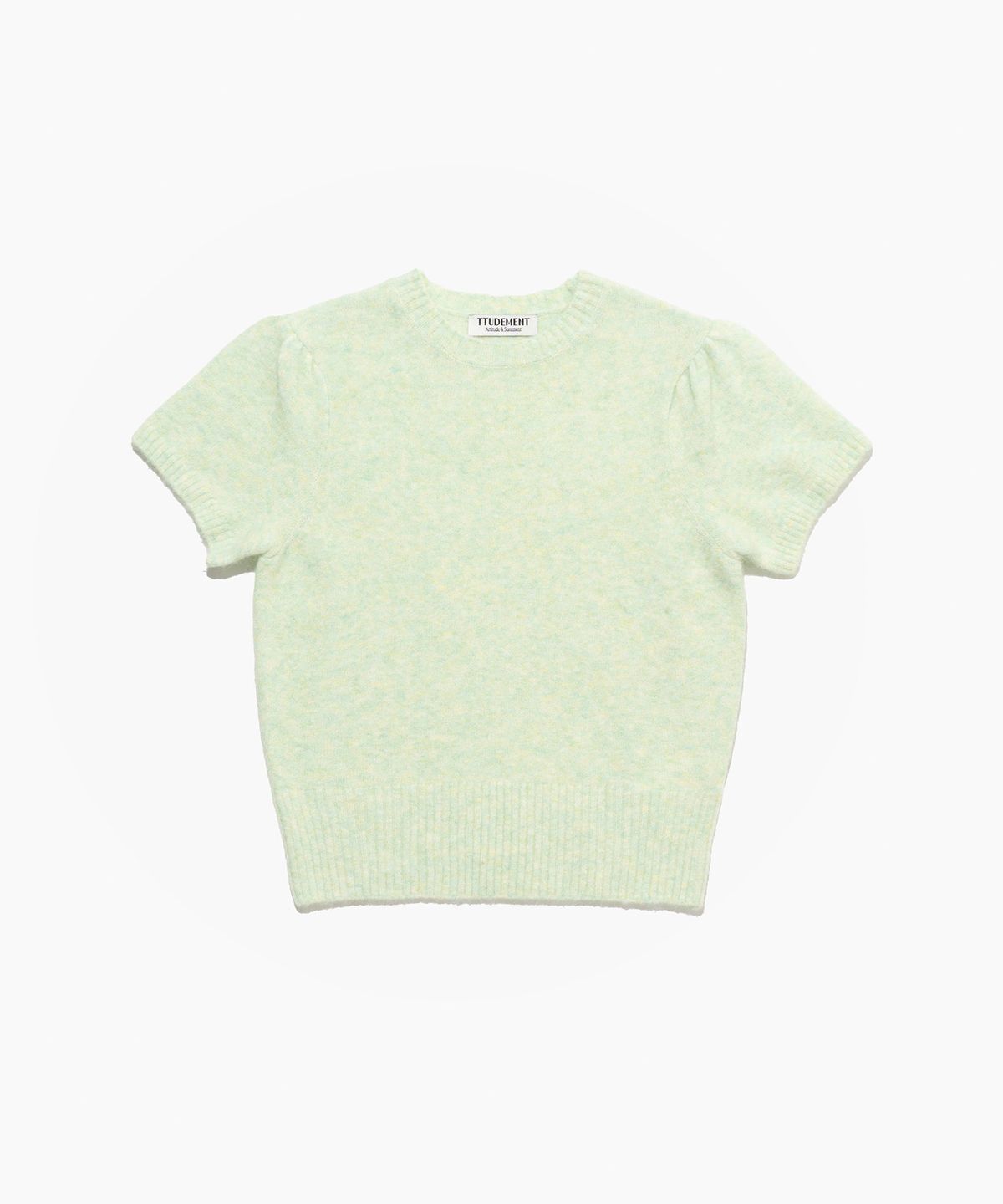 튜드먼트(TTUDEMENT) ANGORA HALF SLEEVE PULLOVER MINT