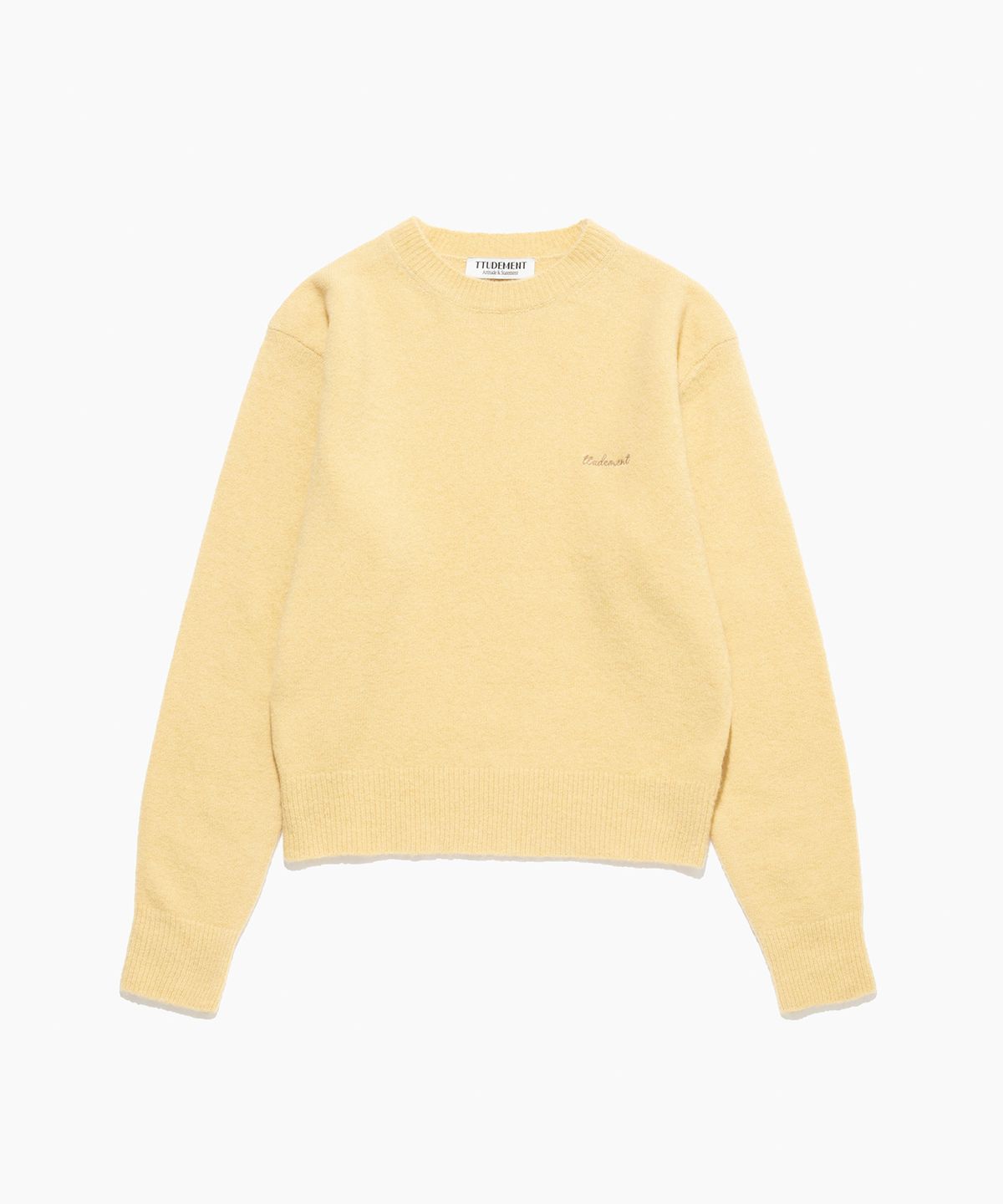 튜드먼트(TTUDEMENT) WOOL ROUND KNIT PULLOVER YELLOW