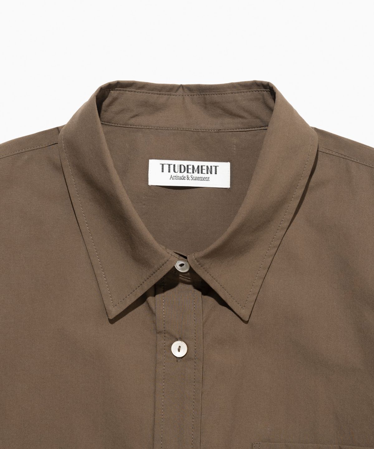 튜드먼트(TTUDEMENT) STANDARD POPLIN SHIRT BROWN