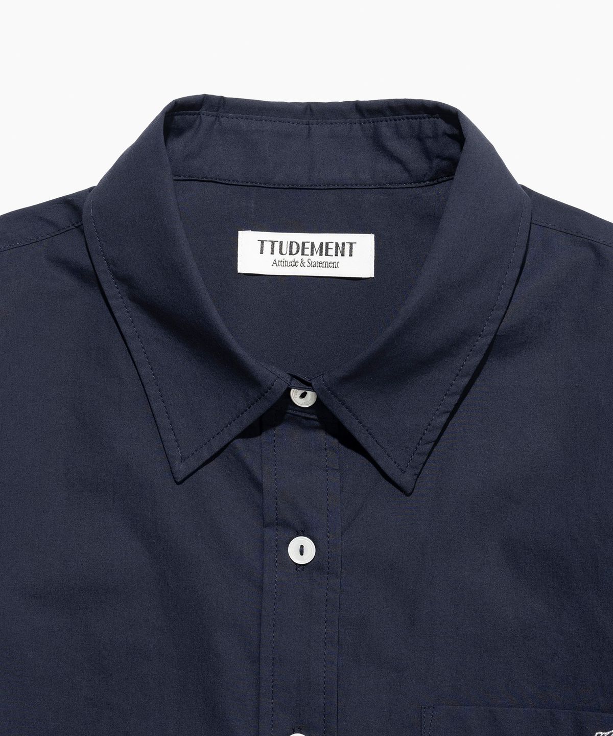 튜드먼트(TTUDEMENT) STANDARD POPLIN SHIRT NAVY