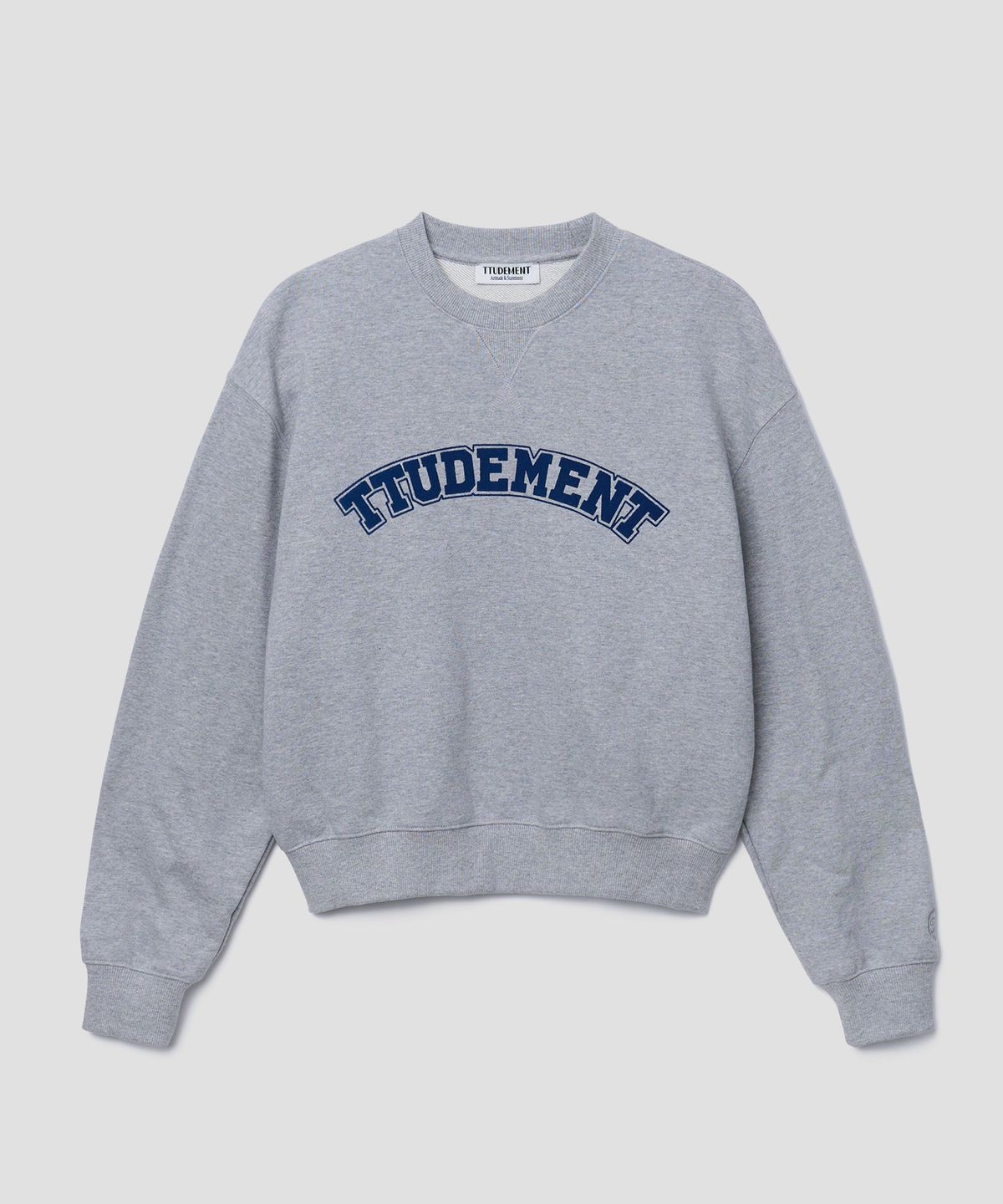 튜드먼트(TTUDEMENT) ESSENTIAL LOGO SWEATSHIRT_MELANGE GREY