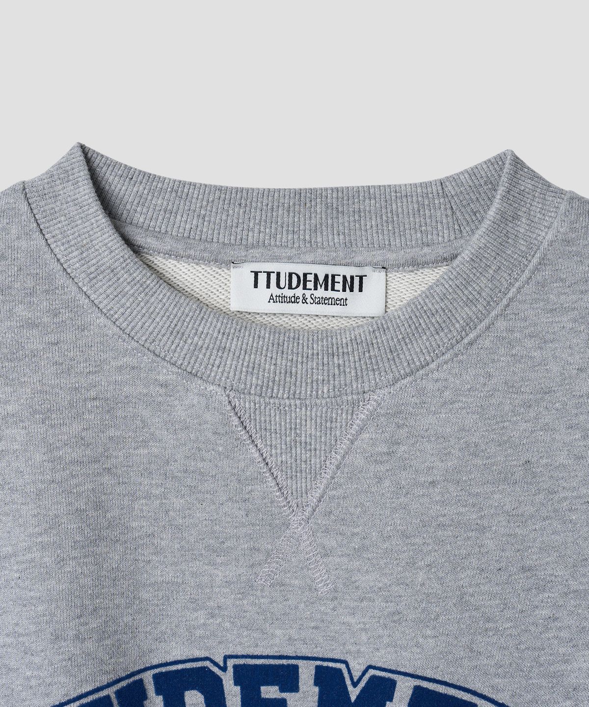 튜드먼트(TTUDEMENT) ESSENTIAL LOGO SWEATSHIRT_MELANGE GREY