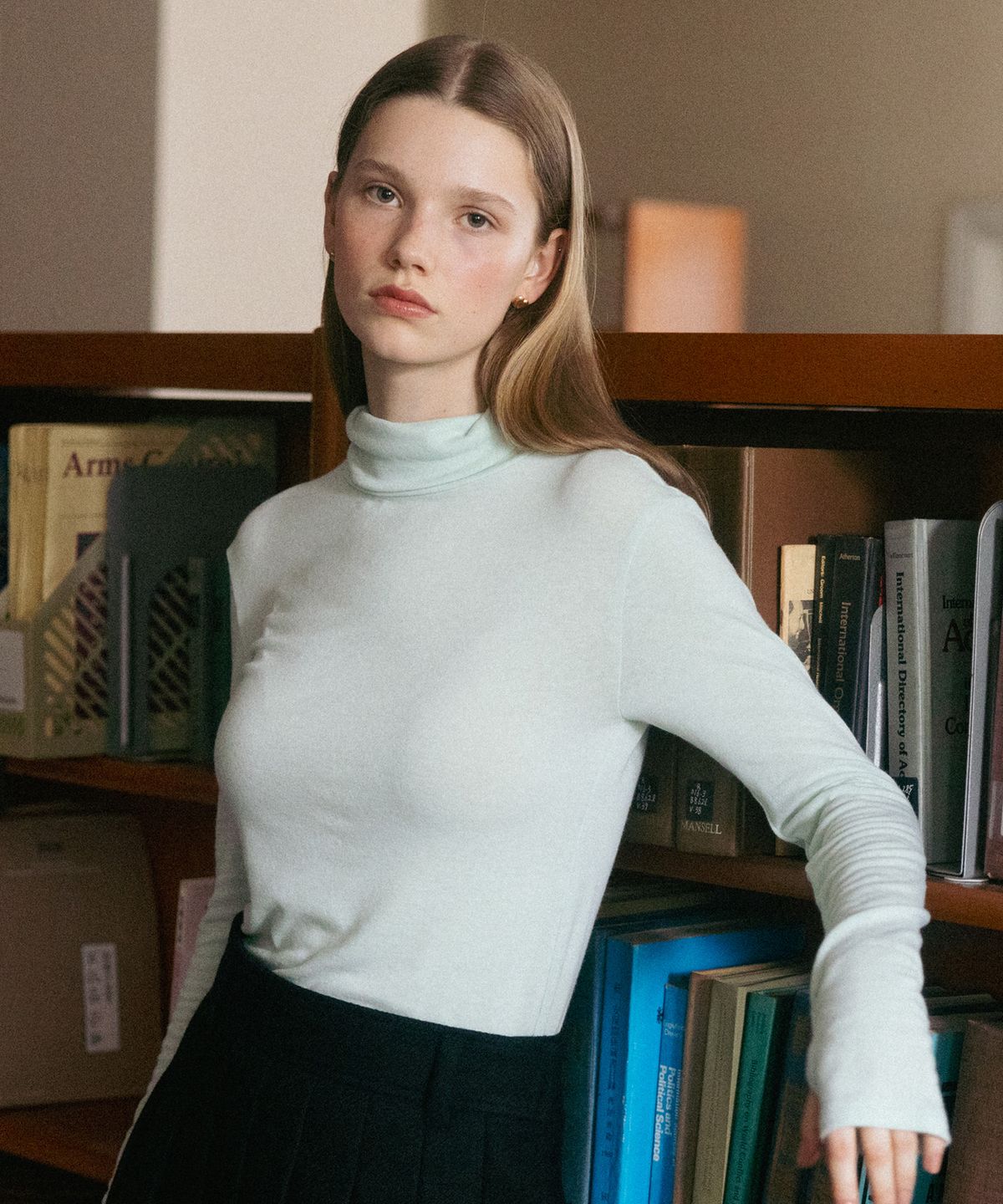 튜드먼트(TTUDEMENT) ROLL-NECK LONG SLEEVE TOP MINT