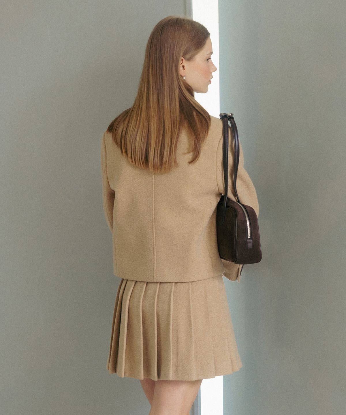 튜드먼트(TTUDEMENT) TAILORED WOOL MINI SKIRT BEIGE