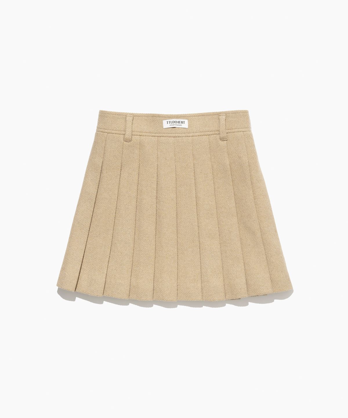 튜드먼트(TTUDEMENT) TAILORED WOOL MINI SKIRT BEIGE