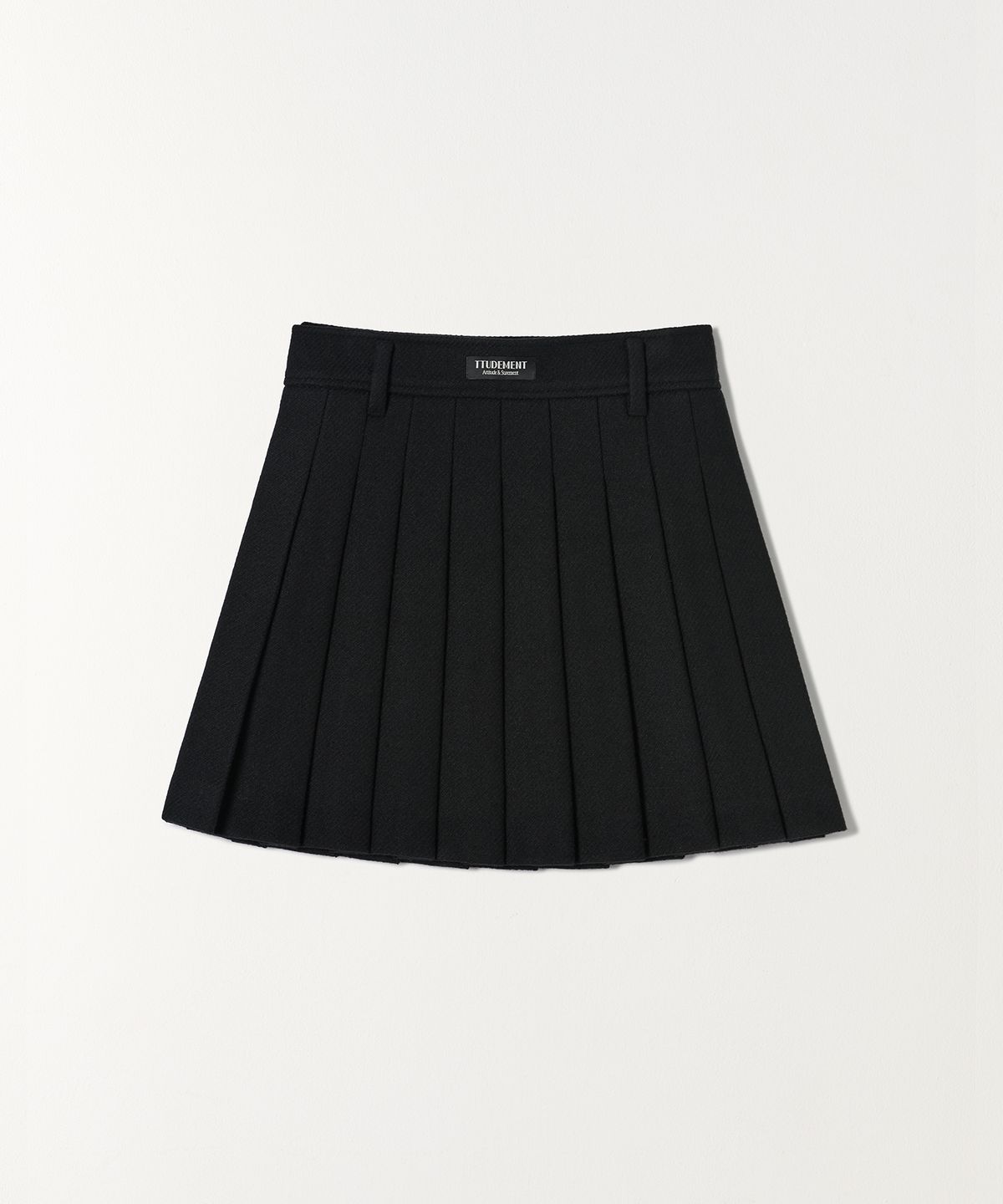 튜드먼트(TTUDEMENT) TAILORED WOOL MINI SKIRT BLACK