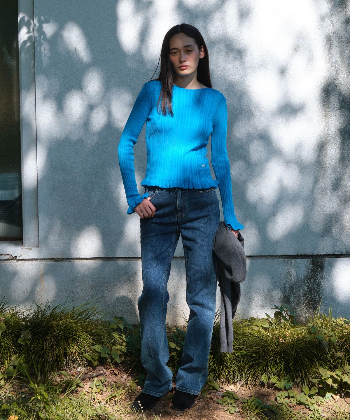 튜드먼트(TTUDEMENT) [쁨이착용] BOOT-CUT DENIM PANTS_DEEP BLUE