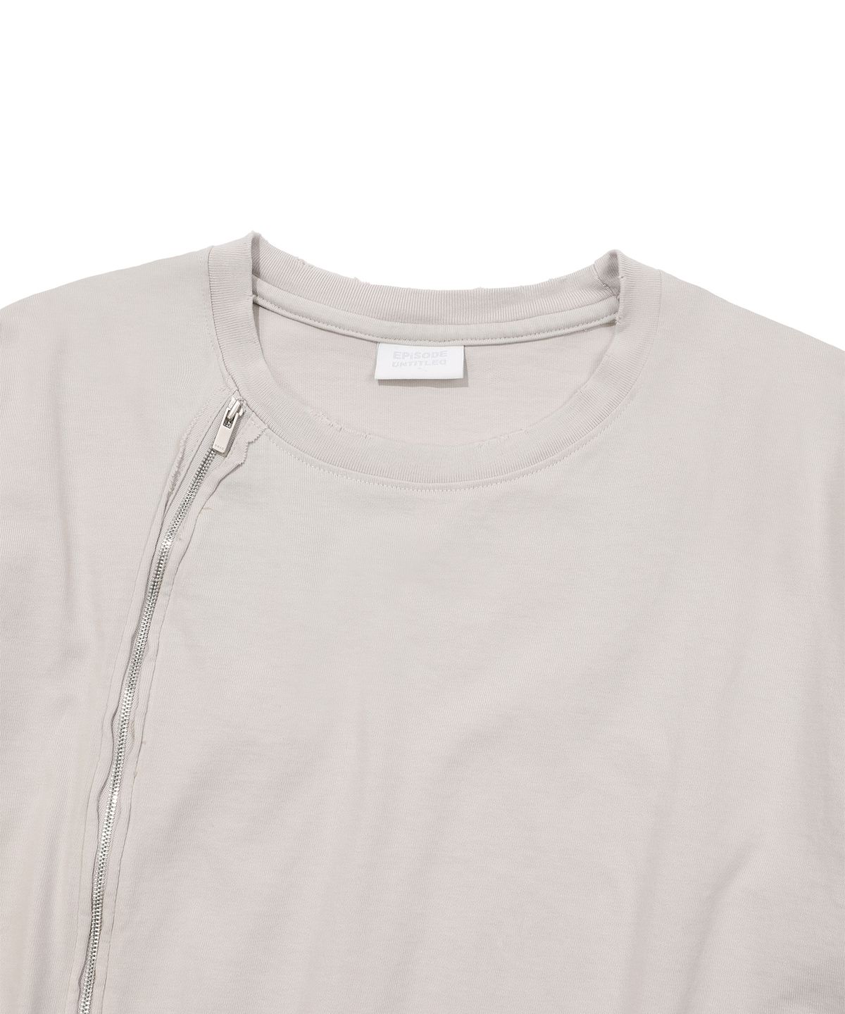 에피소드 언타이틀(EPISODE UNTITLED) ZIPPER POINT CUT-OFF T-SHIRT_BEIGE
