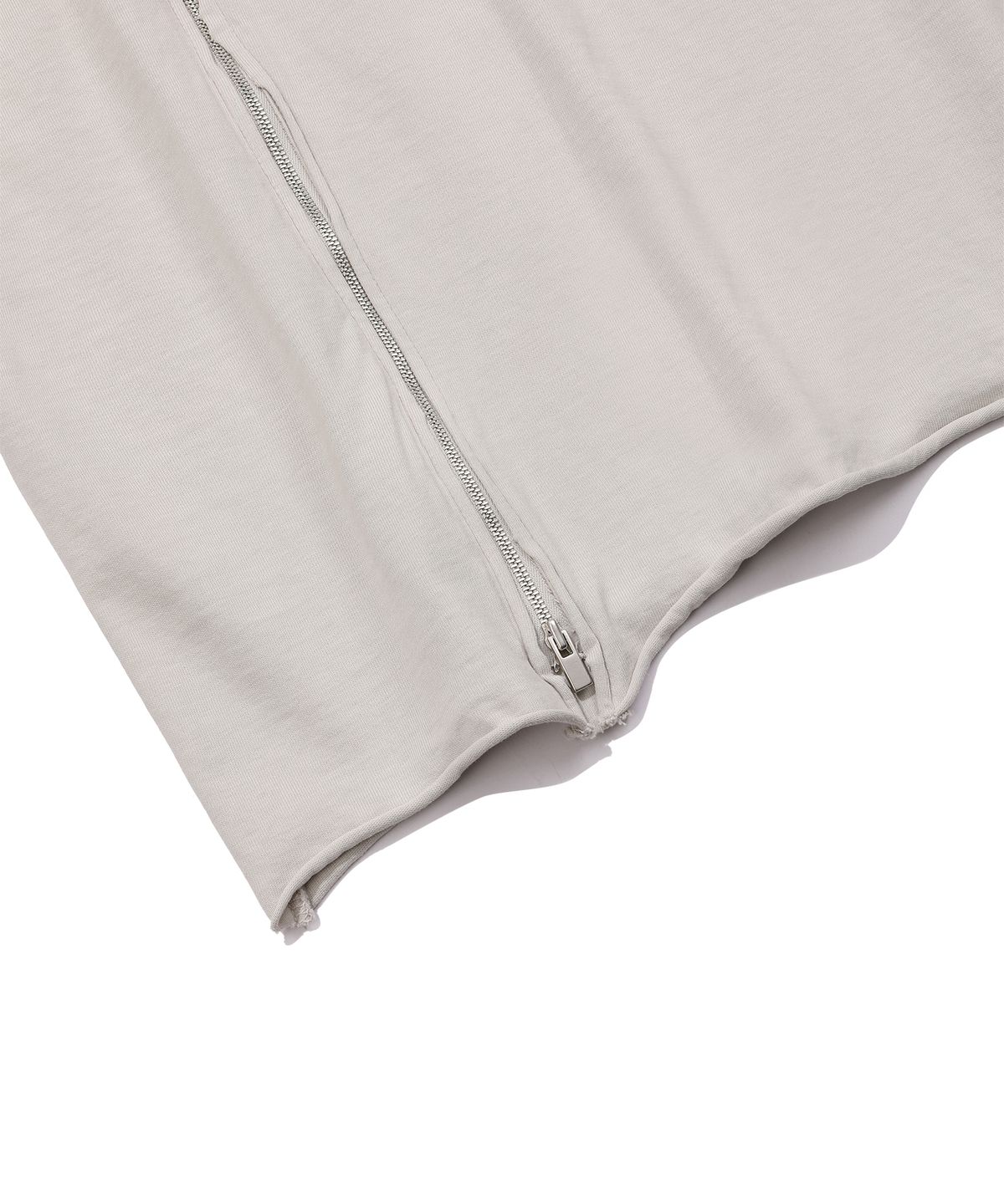 에피소드 언타이틀(EPISODE UNTITLED) ZIPPER POINT CUT-OFF T-SHIRT_BEIGE