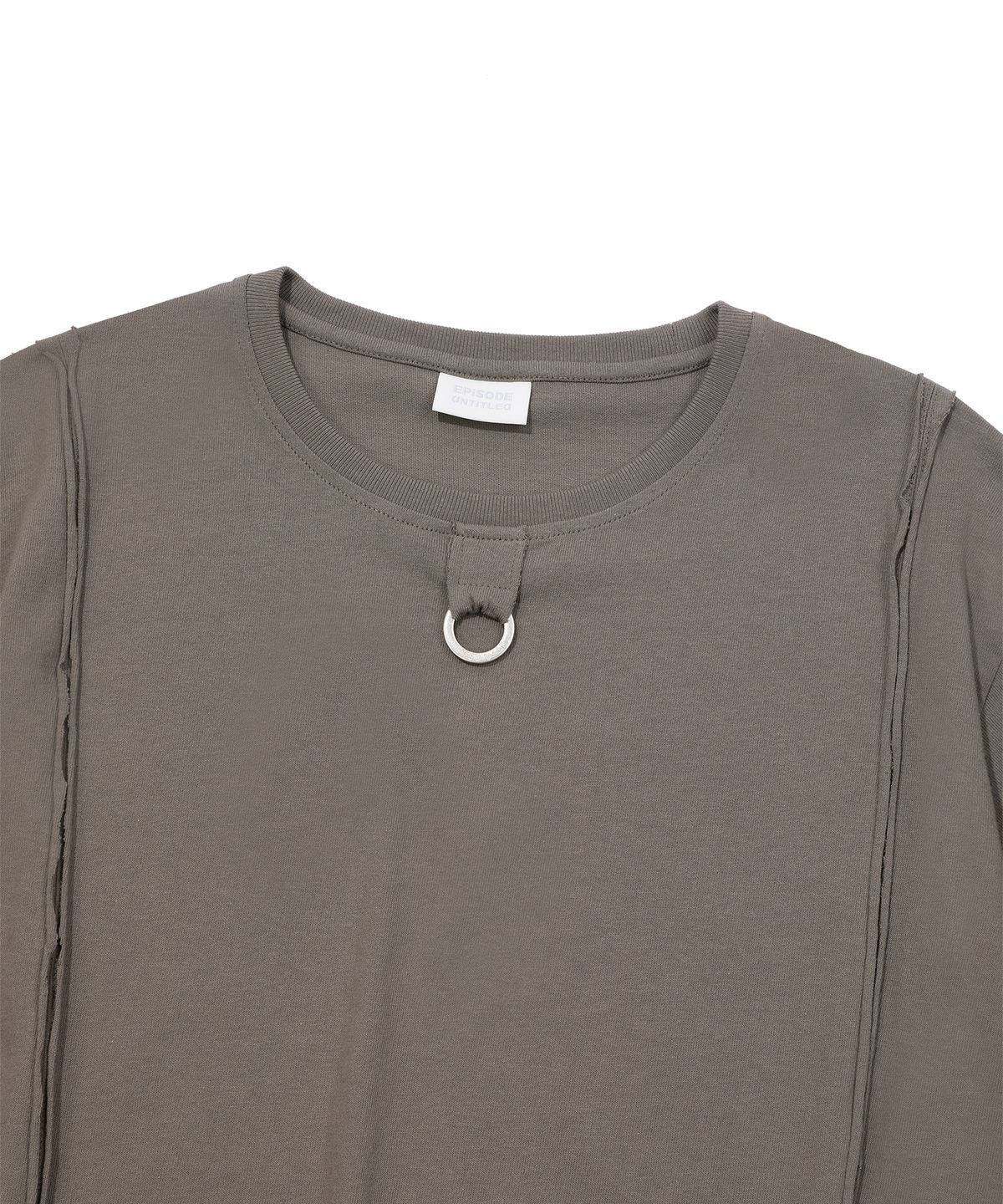 에피소드 언타이틀(EPISODE UNTITLED) CUT-OFF LOGO RING POINT T-SHIRT_KHAKI