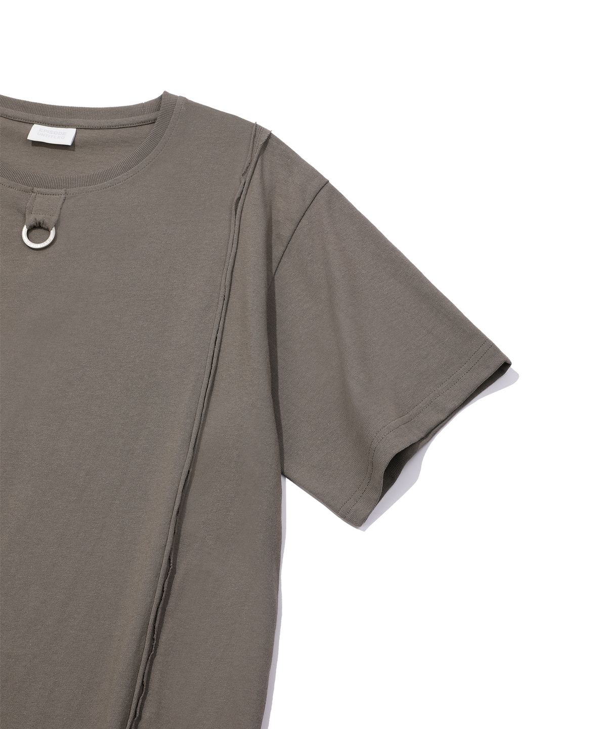에피소드 언타이틀(EPISODE UNTITLED) CUT-OFF LOGO RING POINT T-SHIRT_KHAKI