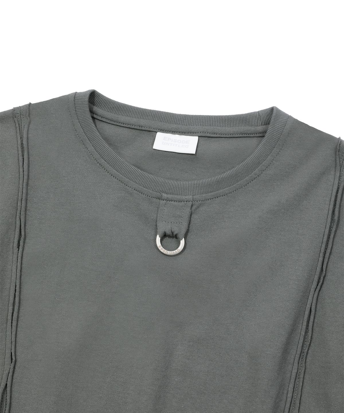 에피소드 언타이틀(EPISODE UNTITLED) CROP CUT-OFF LOGO RING POINT T-SHIRT_GREY