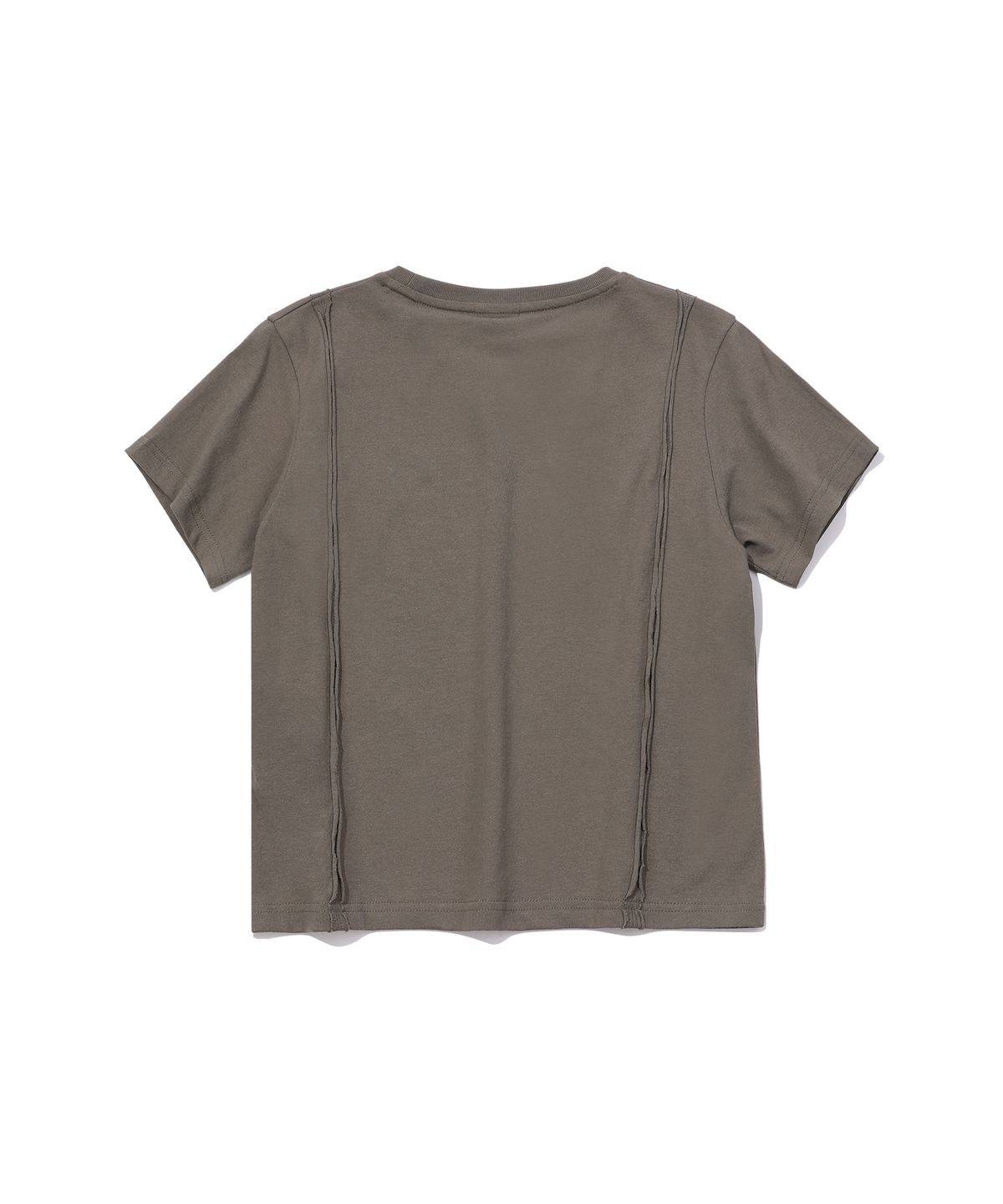 에피소드 언타이틀(EPISODE UNTITLED) CROP CUT-OFF LOGO RING POINT T-SHIRT_KHAKI