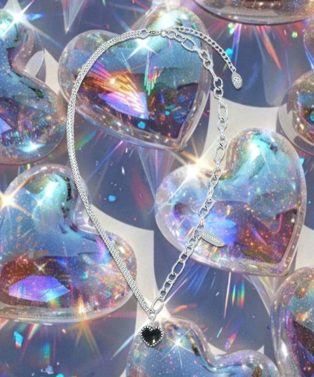 랜덤오프(RANDOMOFF) Heart Deco Necklace