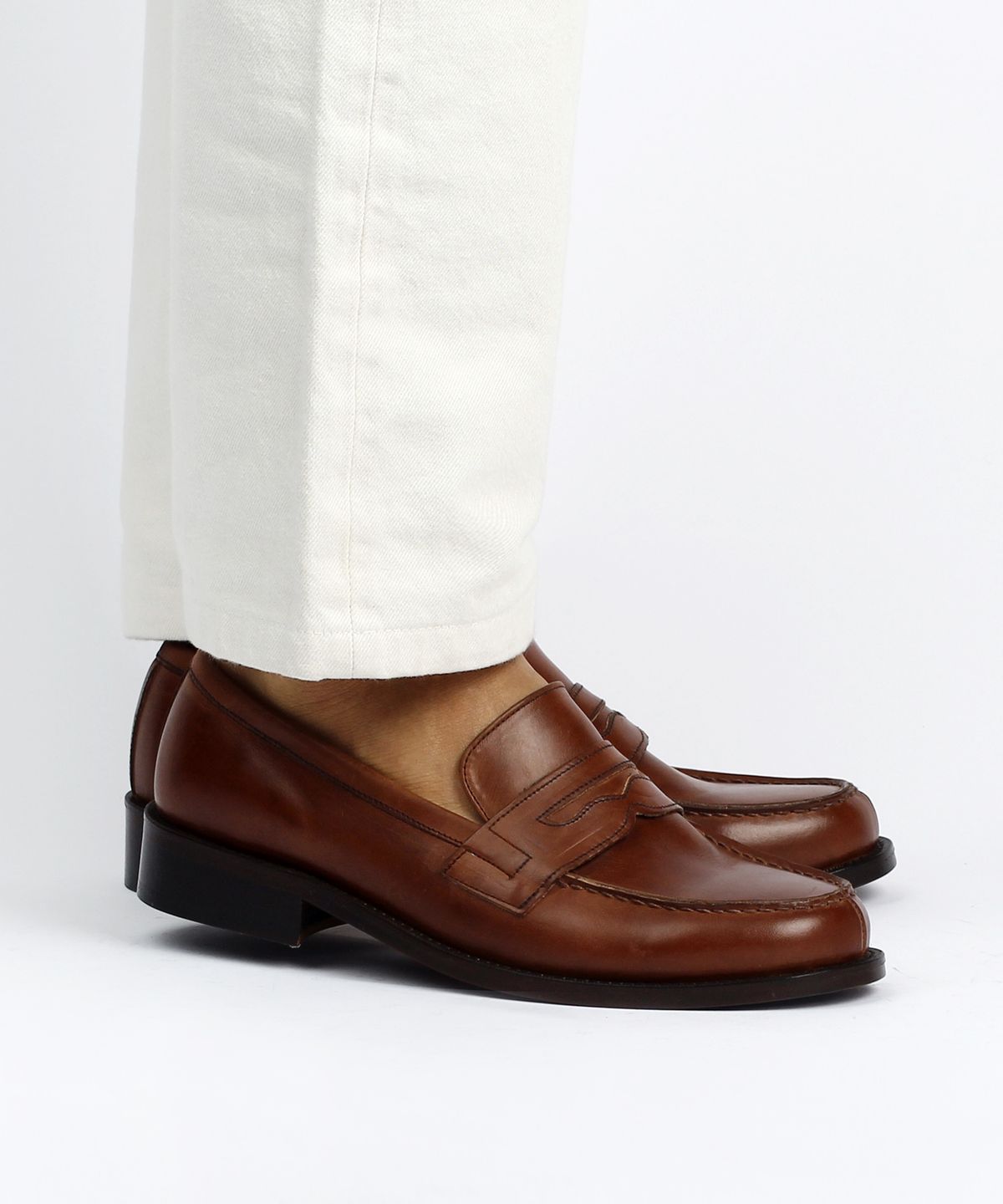 커스텀무드(CUSTOMMOOD) 웨스턴 소가죽 페니로퍼(Italy oil brown)