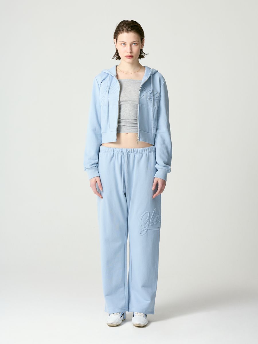 MUSINSA | GLOWNY JORDAN CROP ZIP-UP HOODIE (BABY BLUE)