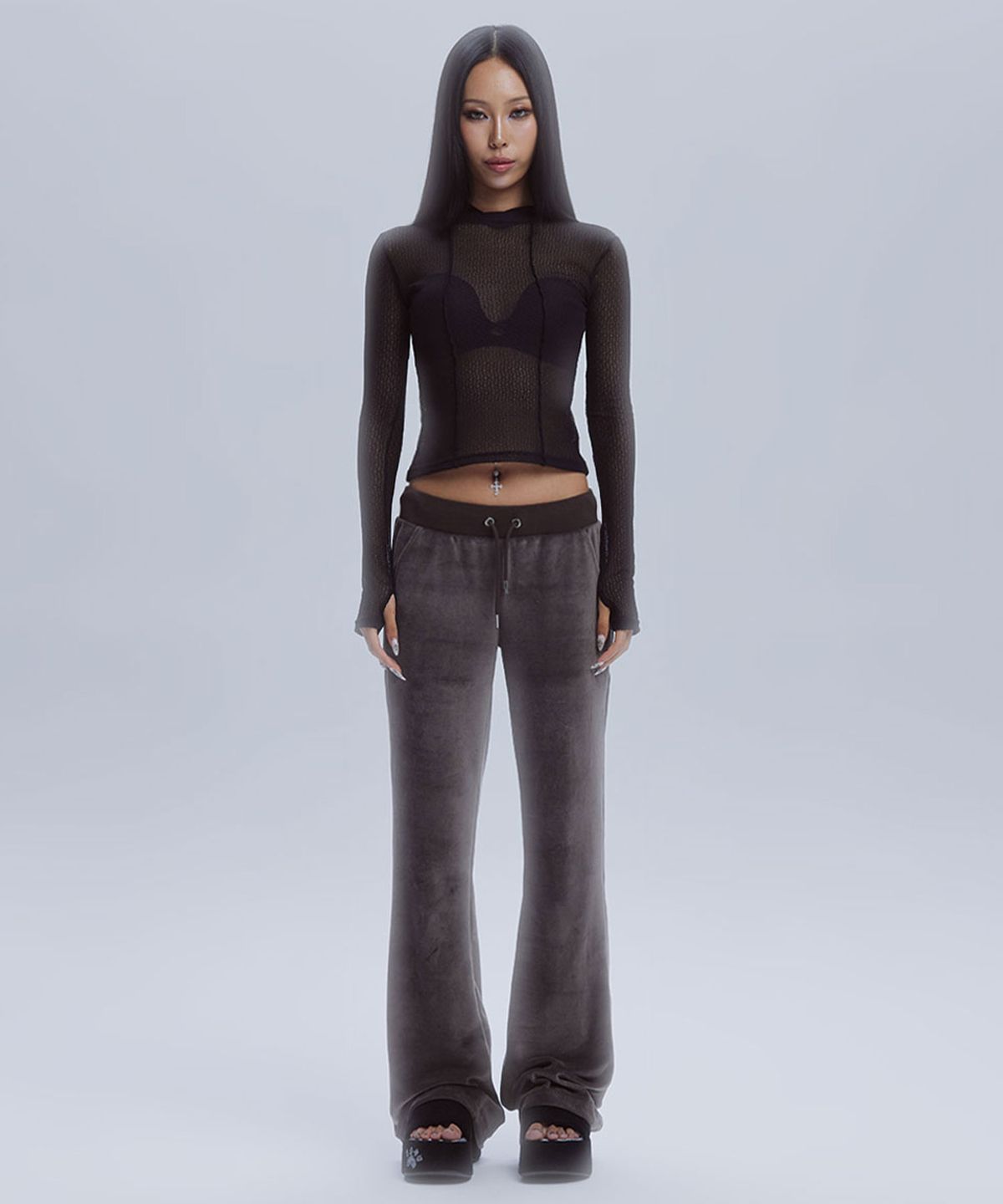 길라아카이브(GILAARCHIVE) SHEER THIN HOODED_BK