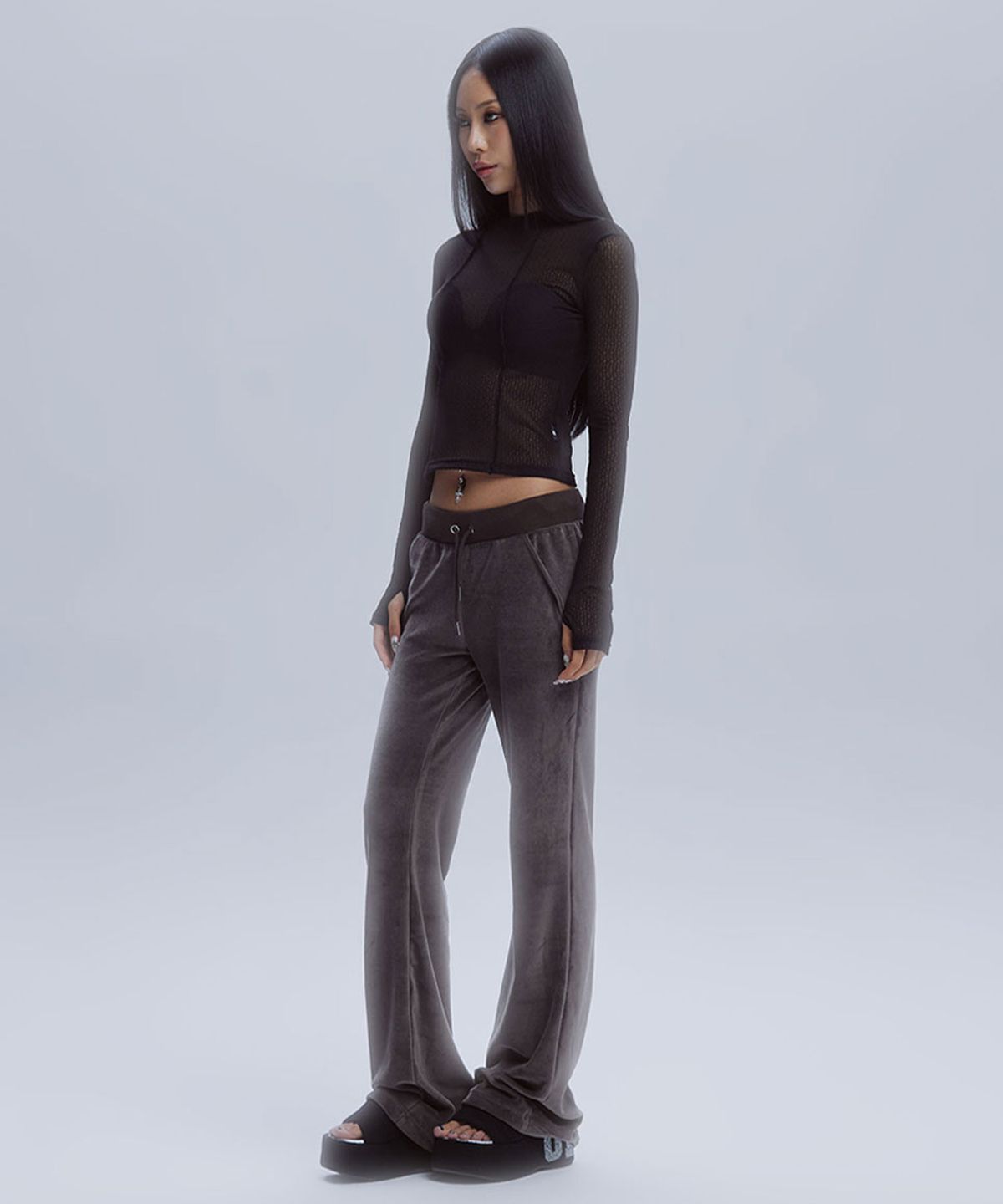 길라아카이브(GILAARCHIVE) SHEER THIN HOODED_BK
