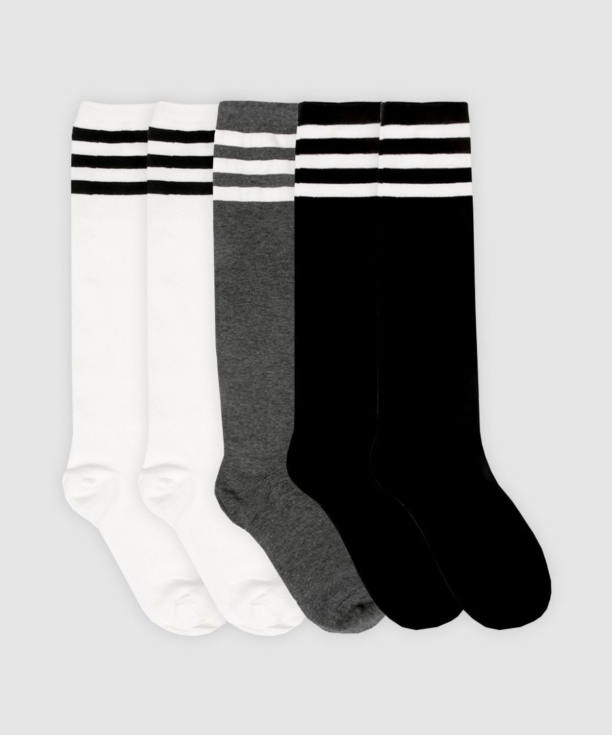 삭스에이(SOCKSA) [2PACK] 베이직 200N 순면  세줄 니삭스