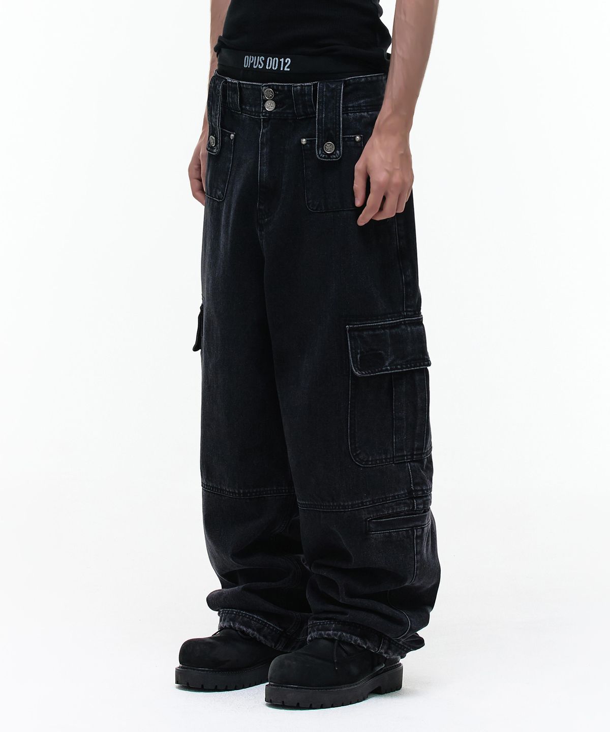 오퍼스 0012(OPUS 0012) Op. 09 LIQUID CARGO PANTS BLACK