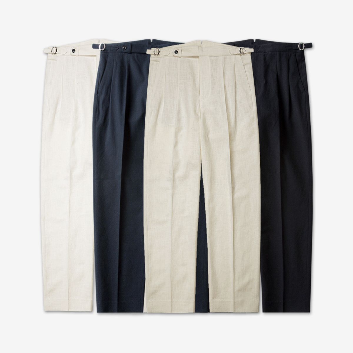 솔티(SORTIE) 8s Linen Side-adjust Trousers (Oatmeal)