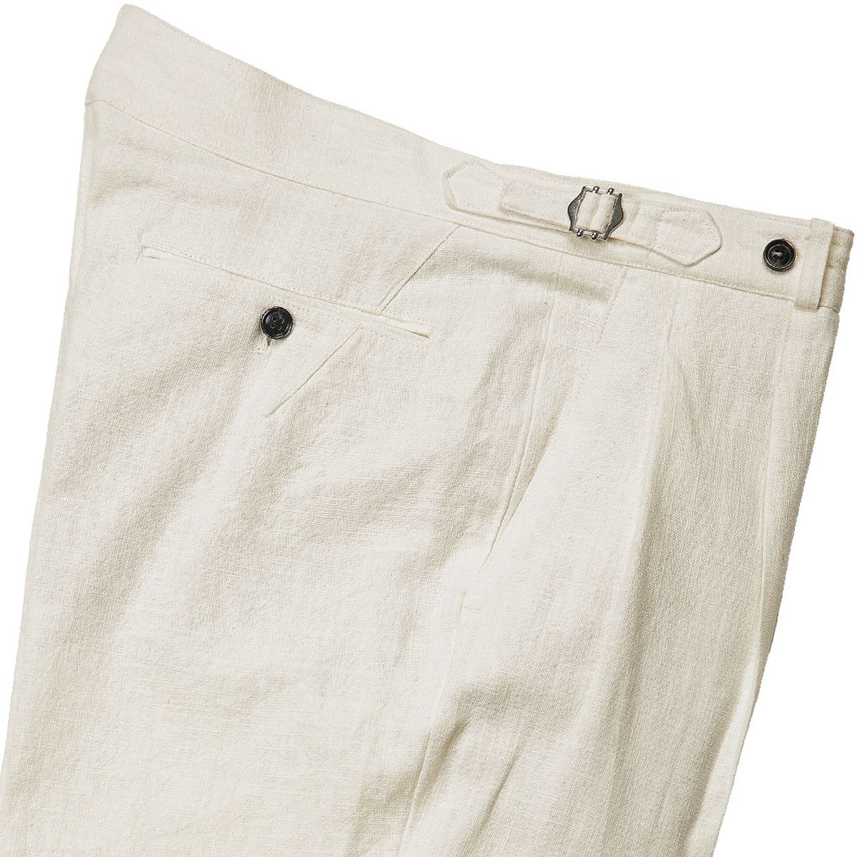 솔티(SORTIE) 8s Linen Side-adjust Trousers (Oatmeal)