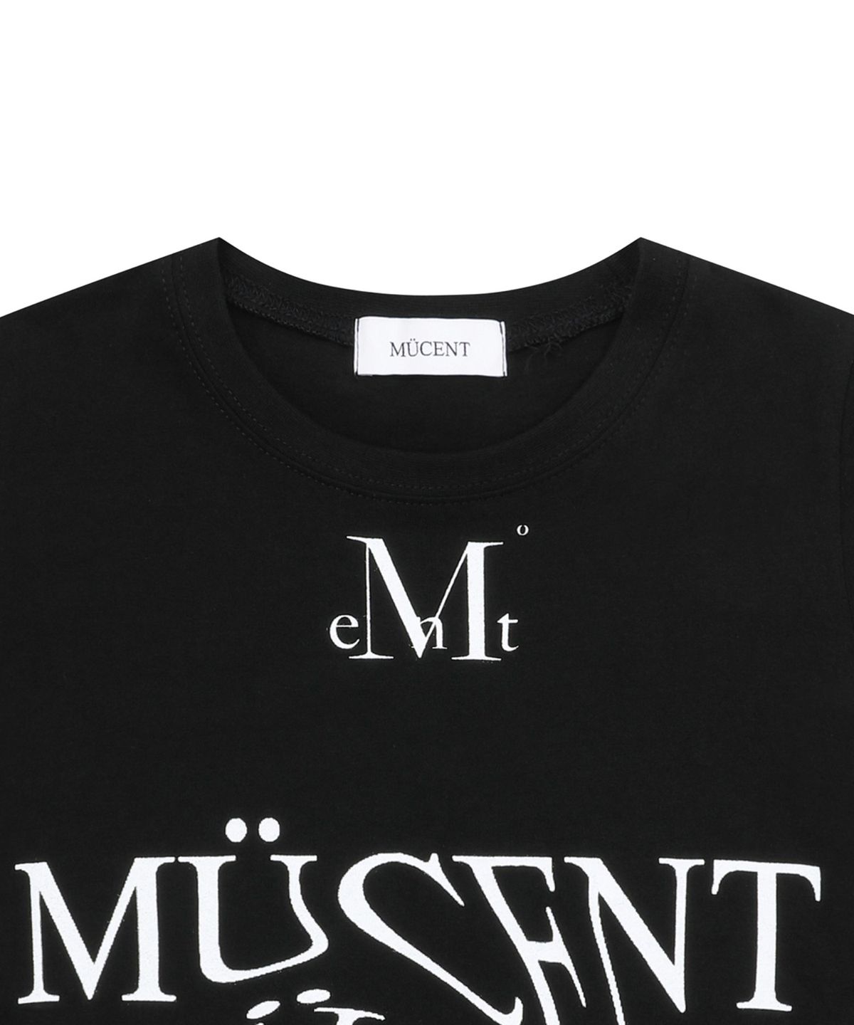 무센트(MUCENT) 웨이브 레터링 반팔 티