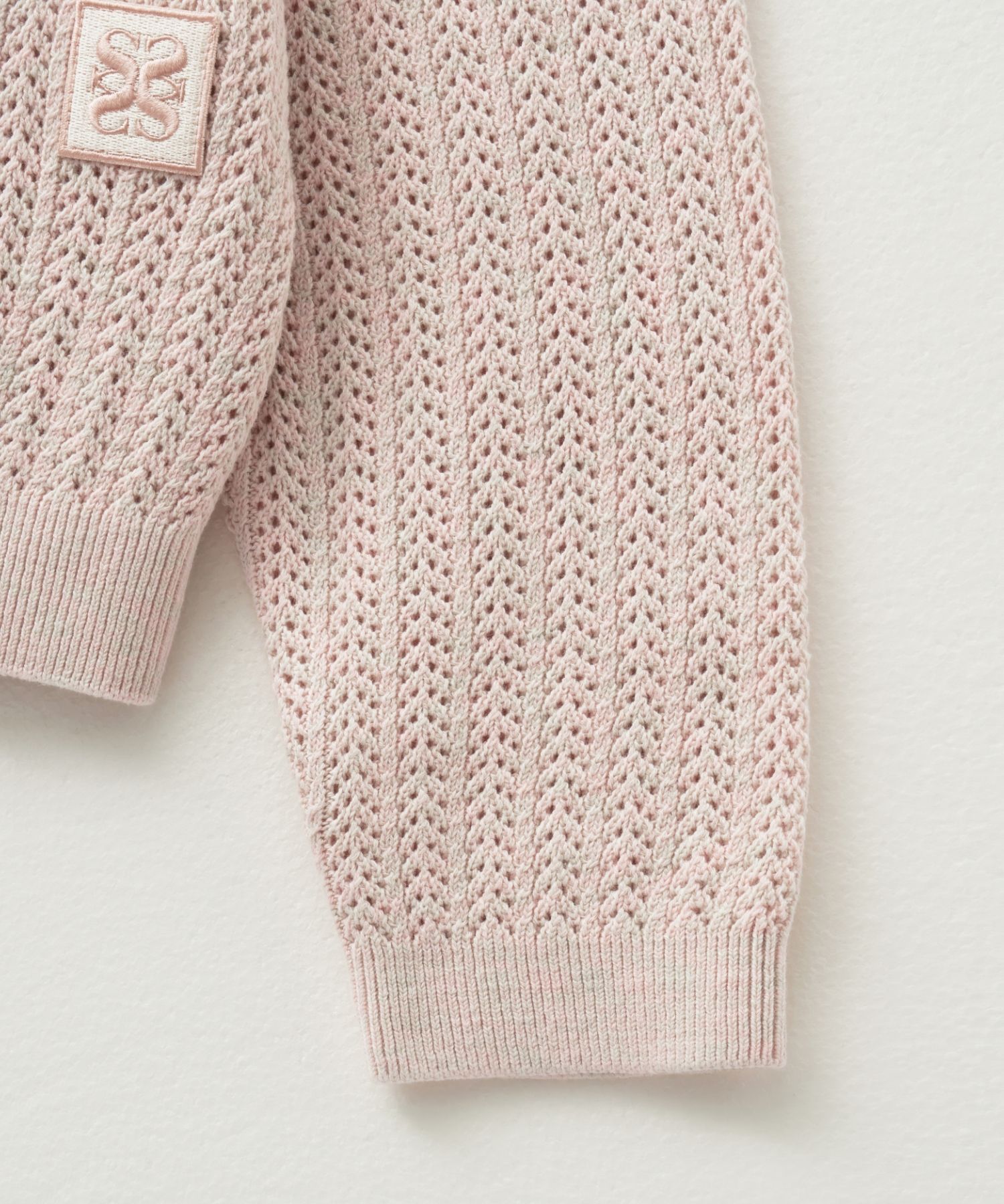 ◆SATUR◆ Ibiza ocean graphic mesh knit persimmon pink SA242 MUSINSA | SATUR Ibiza Ocean Graphic Mesh Knitwear Persimon Pink